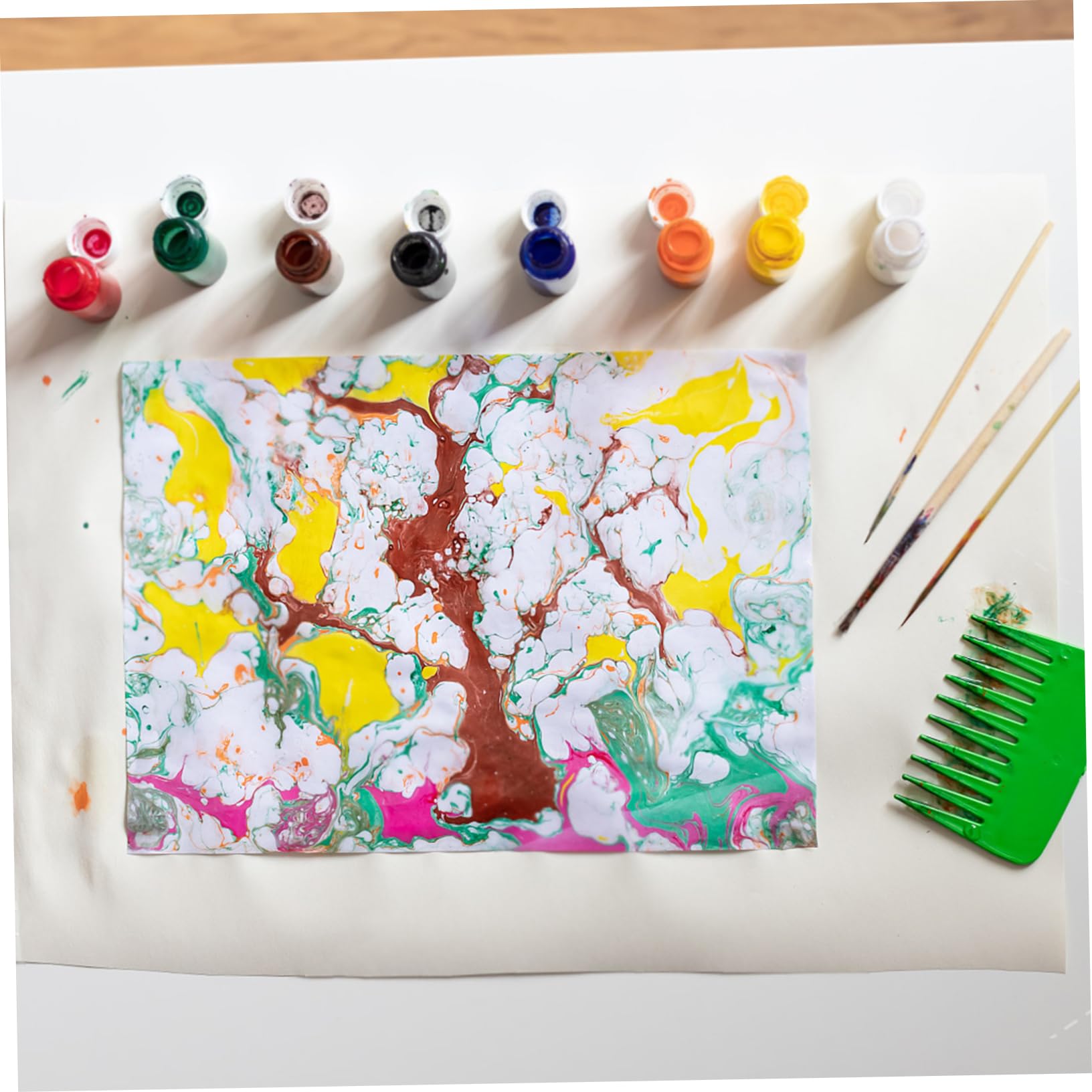 Tofficu 50 Sheets Marbling Paper for DIY Painting for Creative Art Projects for Childrens Water Painting and Craft Activities