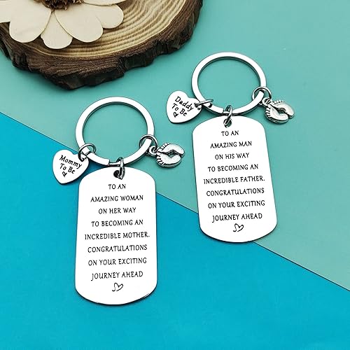 Miniatura 4 de Llavero de anuncio de embarazo, regalo de anuncio de bebé, joyería para padres para ser por primera vez, para papá, nueva mamá, llavero de baby