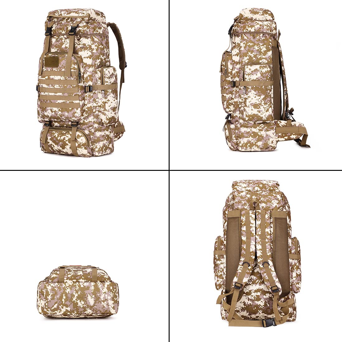 Sac à dos tactique militaire 80L sac d'assaut de l'armée de grande capacité sac à dos d'activité de plein air…