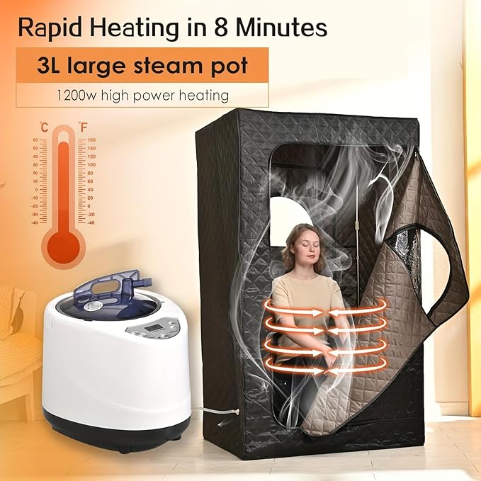 Sauna Vapor Portátil ILLUMIGY 1200W 1 Persona Control Remoto miniatura 2