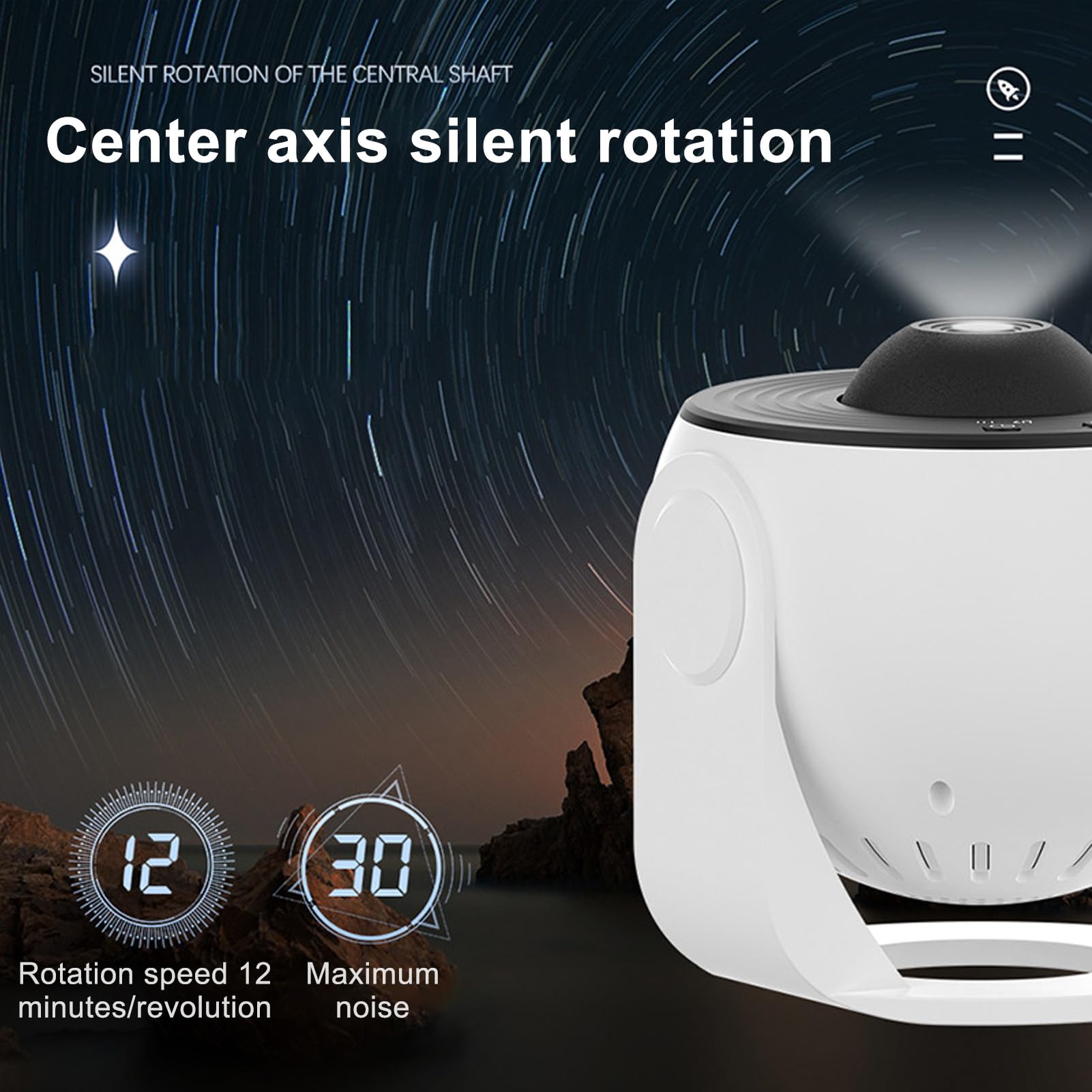 Projektor Gwiazdowy, Projektor LED High Definition Galaxy z Głośnikiem Bluetooth, Oświetlenie Mgławicy LED Focus Galaxy Light Projector, Lampa Projekcyjna w Kształcie Gwiazd