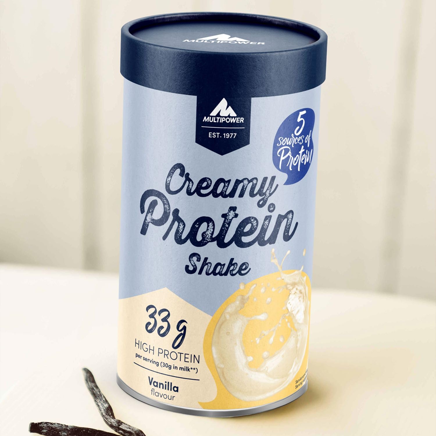 Multipower Creamy Protein Shake 2 x 420 g, hochwertiges Protein Pulver mit Whey und Casein, für leckere Shakes zum Muskelaufbau (Vanille)