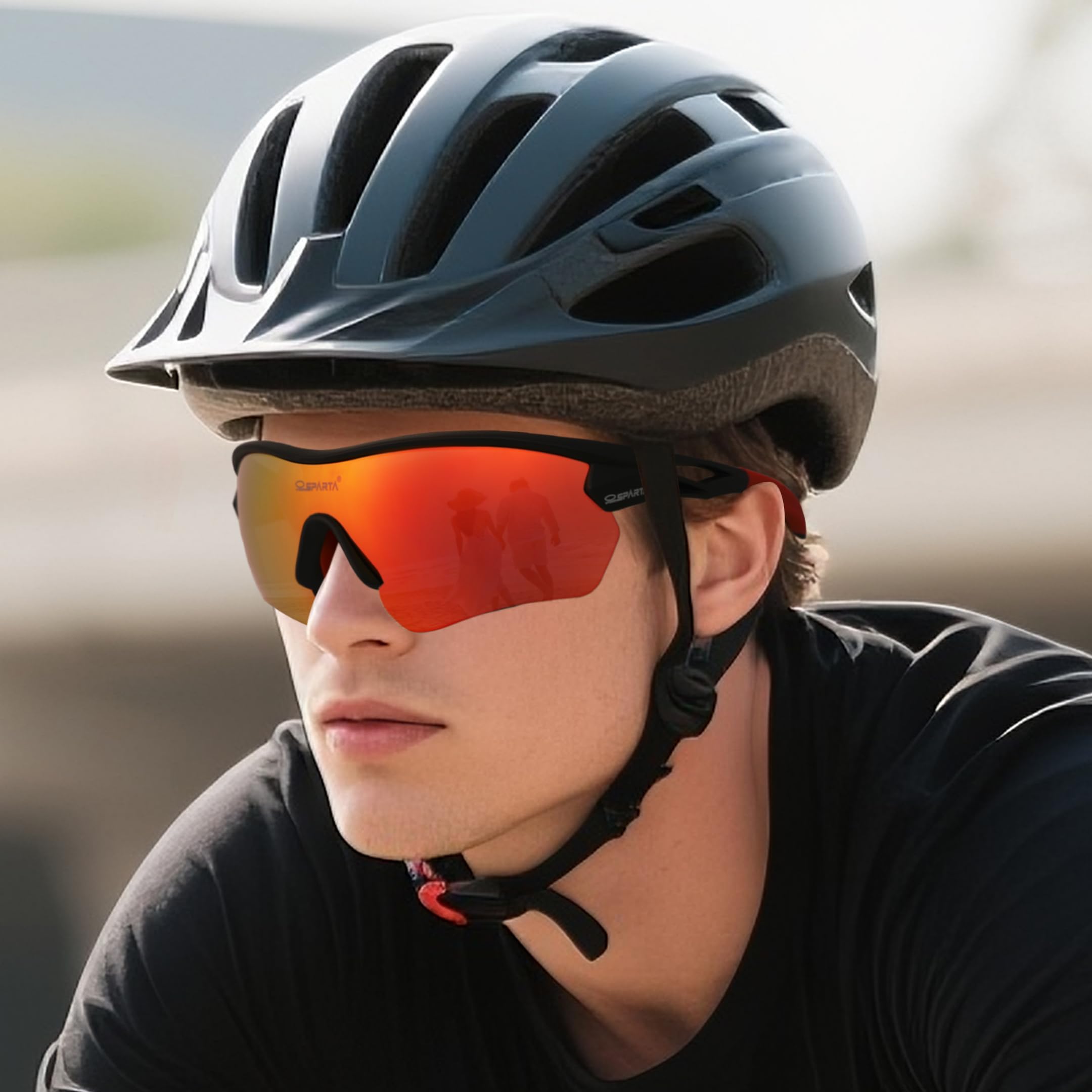 Lunettes de soleil de sport polarisées avec 5 verres interchangeables pour homme et femme
