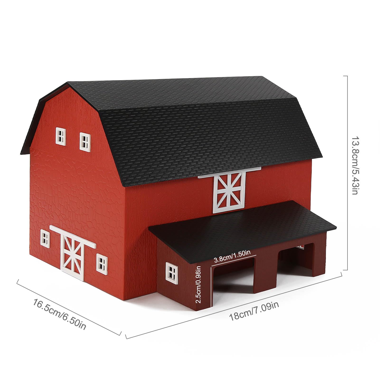 Evemodel 1 set di pista H0 1:87 fattoria convertita con fienile e pollaio modellino ferroviario (rosso)
