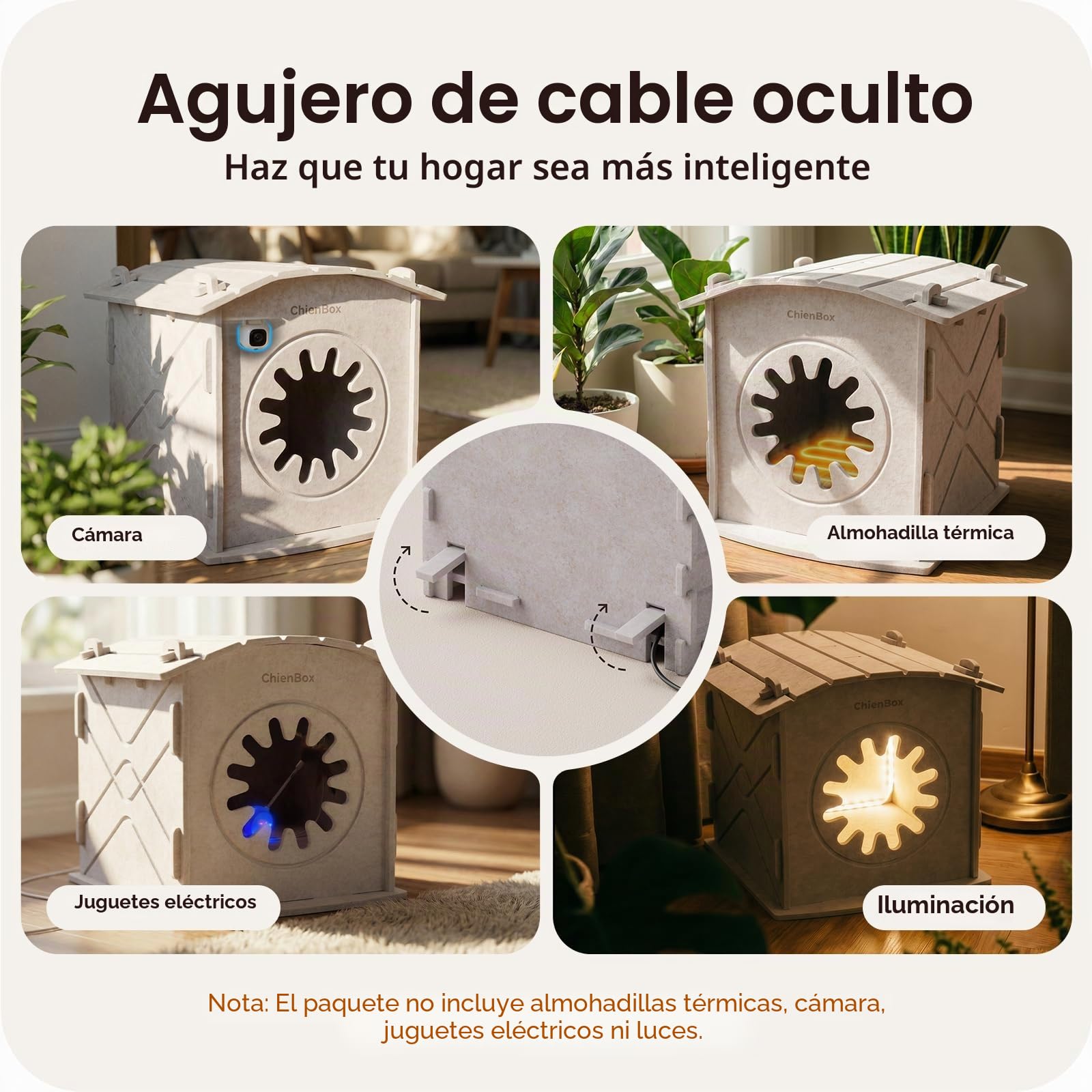 Casa para Gatos Interior de Fieltro: Cálida Cueva para Gatos Invierno, Casa Gatos Robusta, Casa Gato con Entrada Rascadora, Cama para Gatos Fácil de Limpiar y Montar, Cueva Gato 38x36x38cm