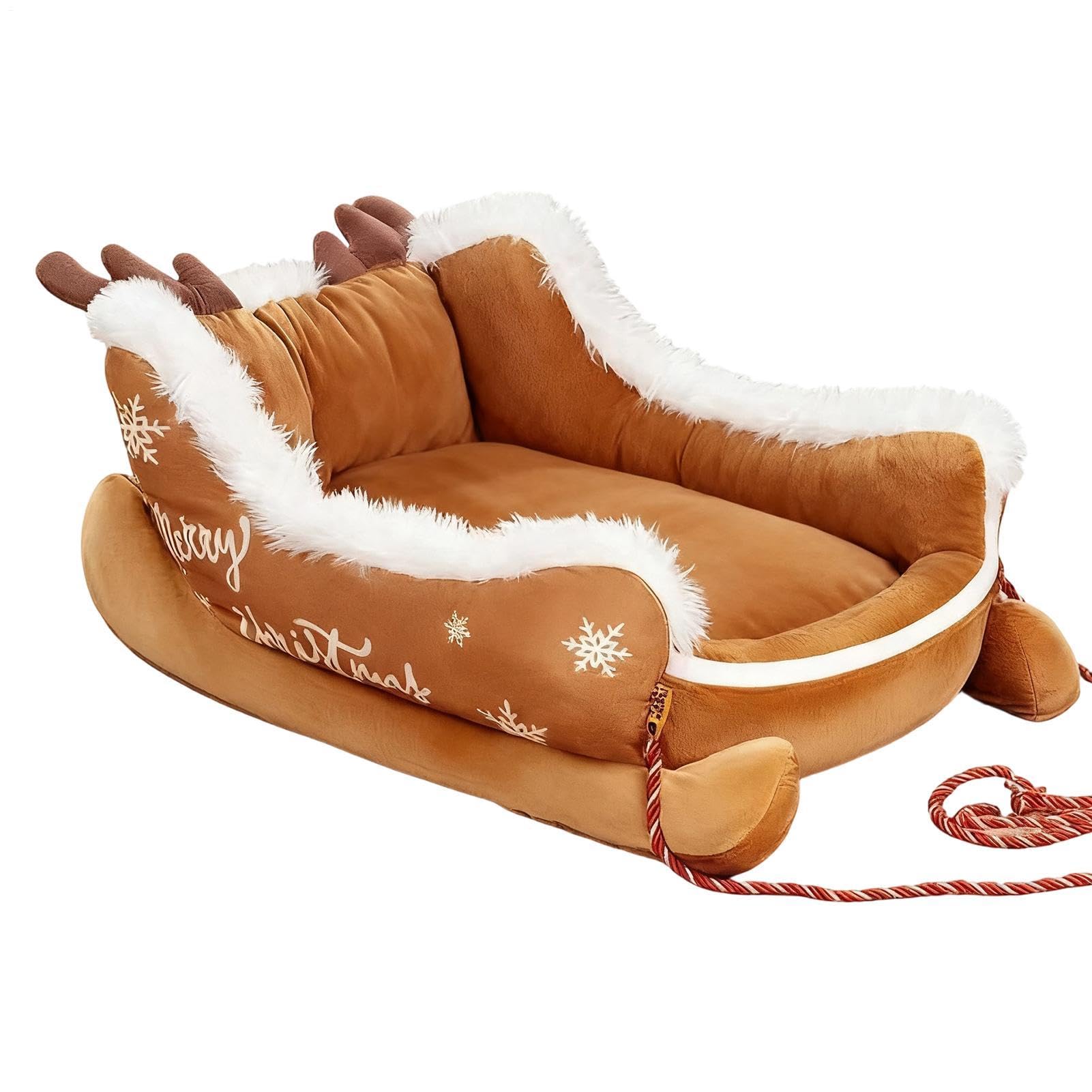 Cama de Navidad para gatos antideslizante, cálida y suave, sofá lavable de