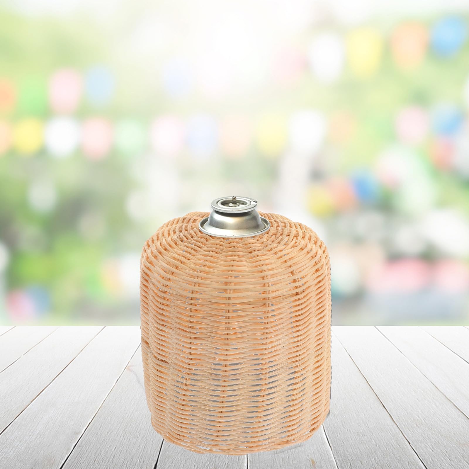 Beaupretty Rattan Gasflaschenhülle Flach mit Aufbewahrungstasche für Gasflaschen Abdeckung für Kochgasflasche Tankdeckel Anti Kollisionsschutz und Rostschutz für Sommerfest und Outdoor