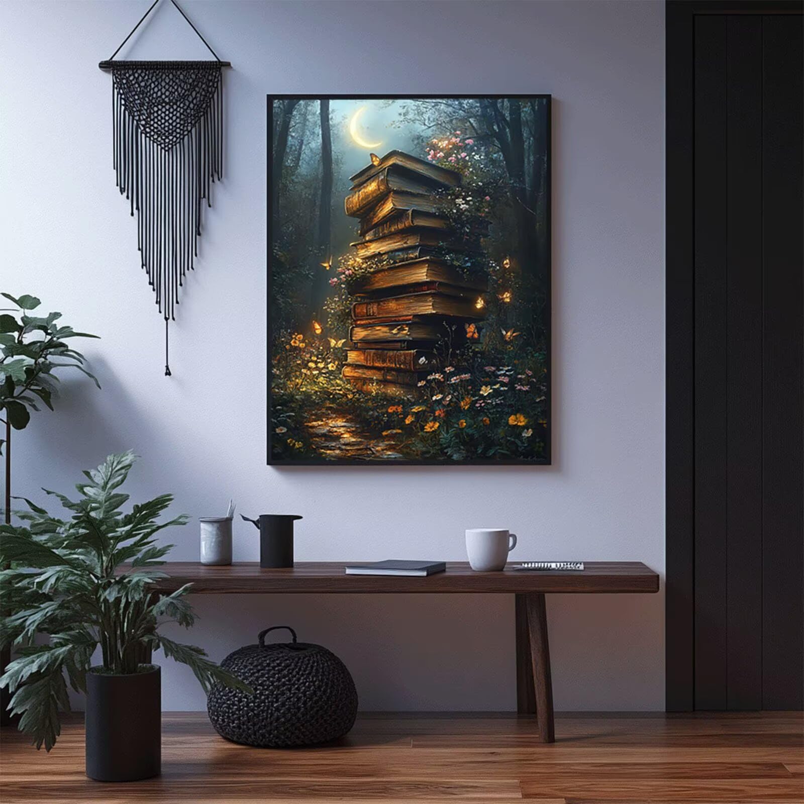 5D DIY Diamond Painting Buch Diamant Malen Nach Zahlen 100x135 CM ZXSH7070 | Diamant-Vollabdeckung Waldlandschaft Leinwand zum Bemalen, Kreatives Deko Wohnzimmer Büro Desktop Geschenke für Frauen Mann