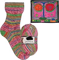 Vista 28 de Hilo de calcetín de 4 capas de ópalo según la colección Hundertwasser, 75% lana 25% poliamida teñido espacialmente colorido hilo para tejer y tejer