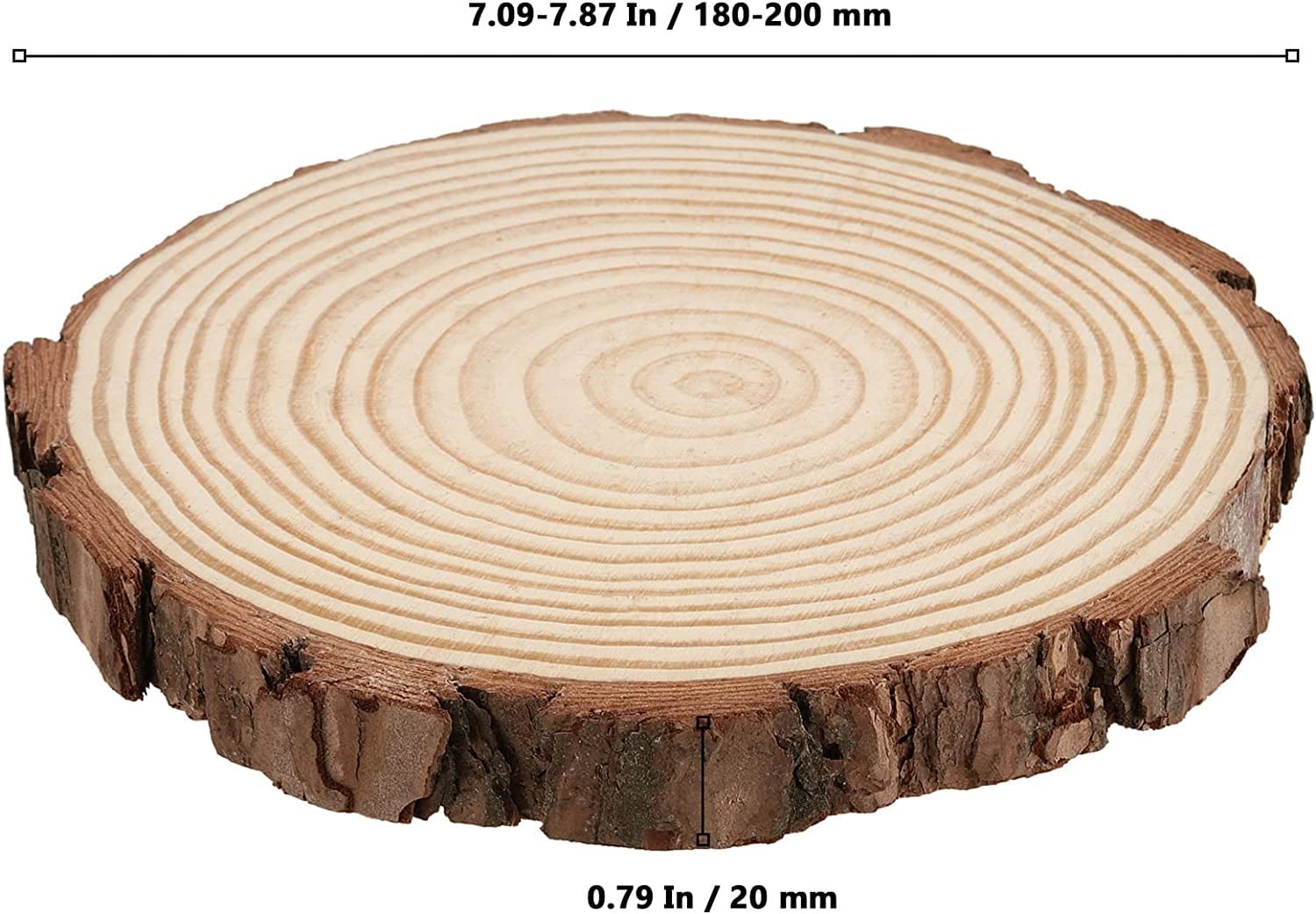 Cerchi Di Legno Non Rifiniti - 12 Dischi Da 25 Cm Diametro X 2 Mm Spessore Per Artigianato E Decorazioni - Foto 5