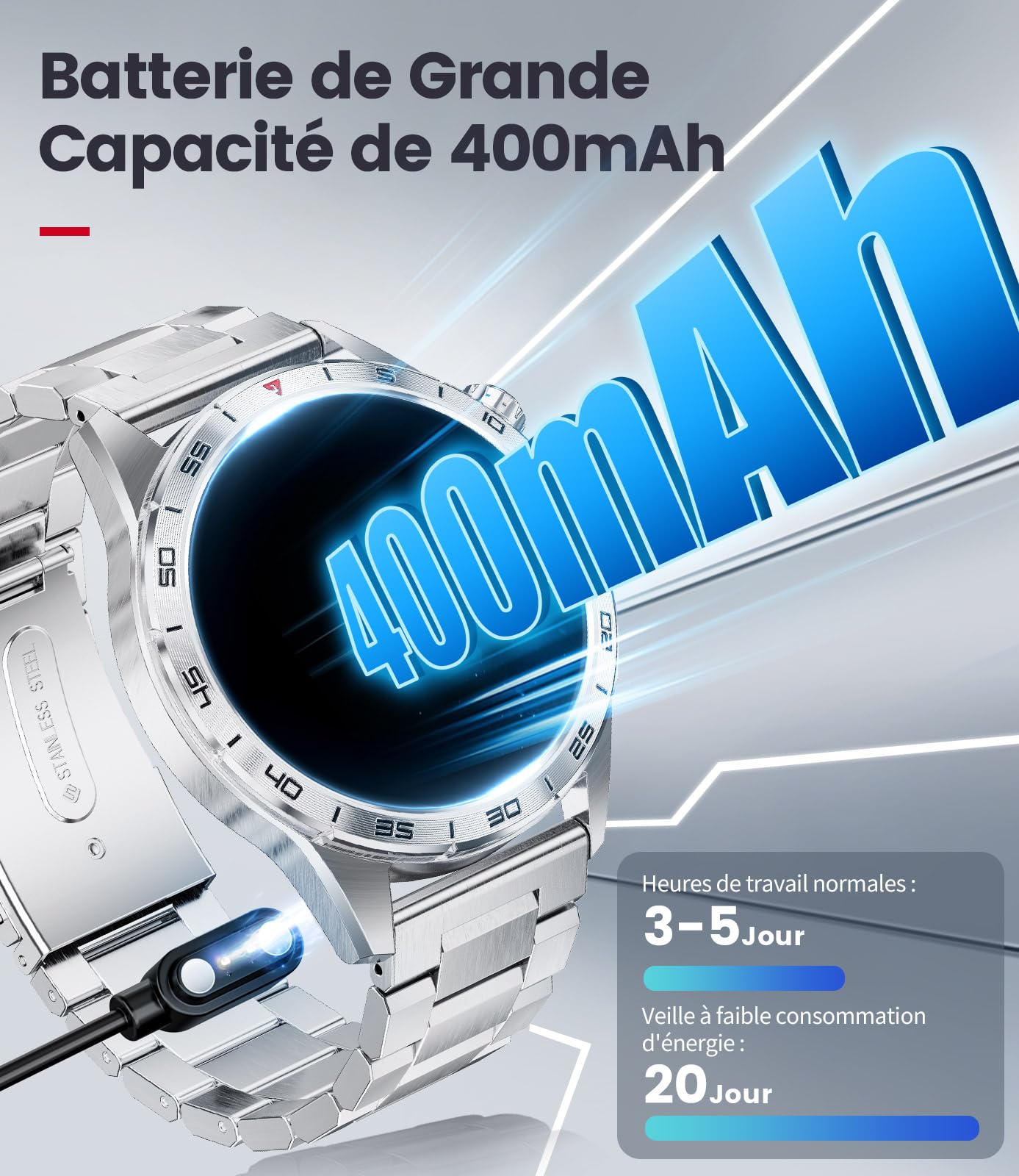 LIGE Smartwatch Uomo con Chiamata e Risposta, 1.43'' AMOLED Schermo Fitness Orologio Uomo, 120+ Modalità Sportive Activity Tracker, Sonno Cardiofrequenzimetro SpO2 per Android iOS, 3 Cinghie