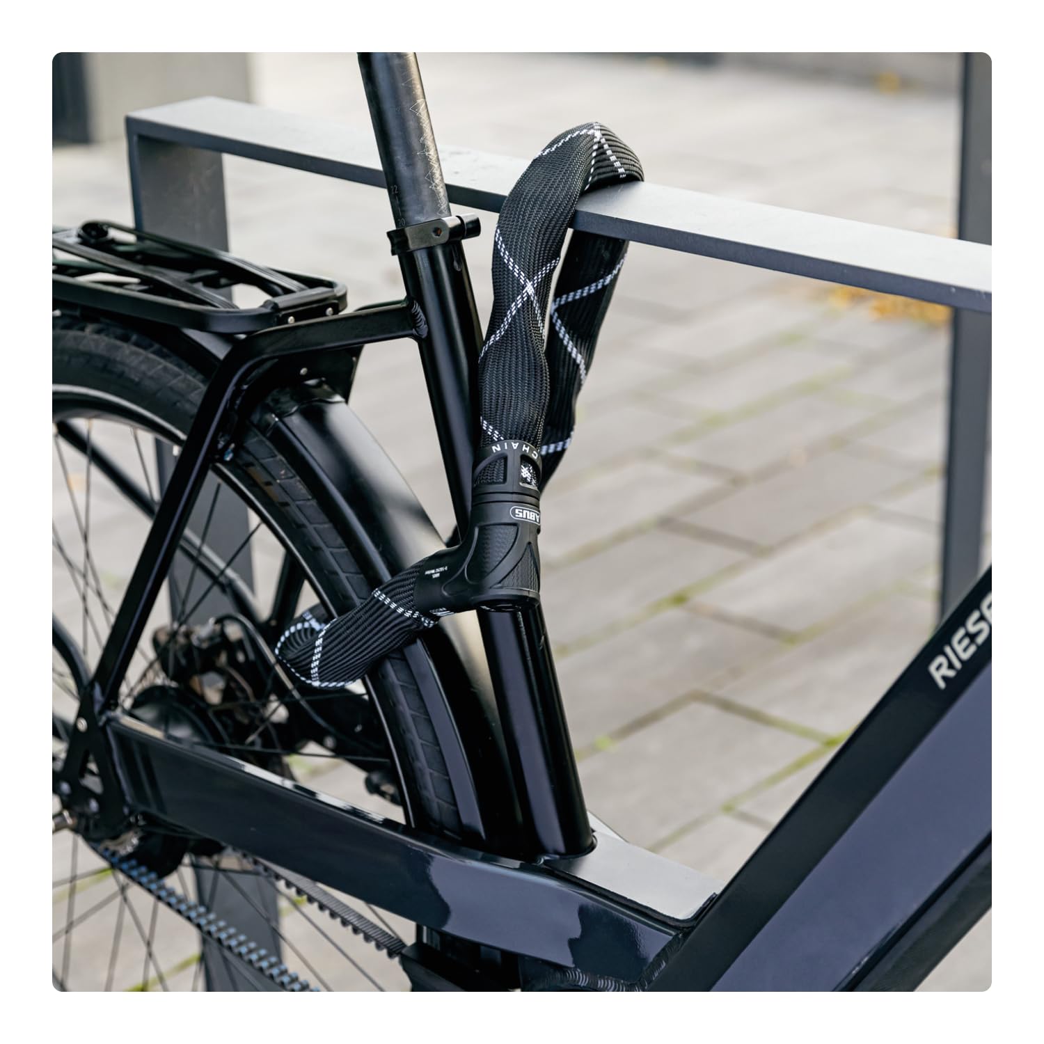 ABUS Candado de Cadena Iven Chain 8210 – Candado para Bicicleta de Acero endurecido – con Revestimiento de Fibra sintética – Nivel de Seguridad ABUS 10
