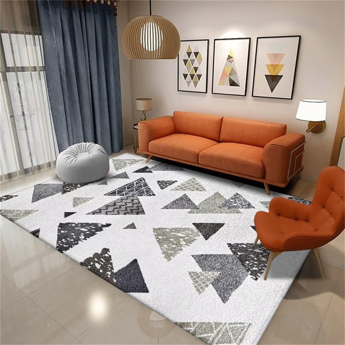Tapis salon lavable gris pour créer un coin de jeu fille cosy