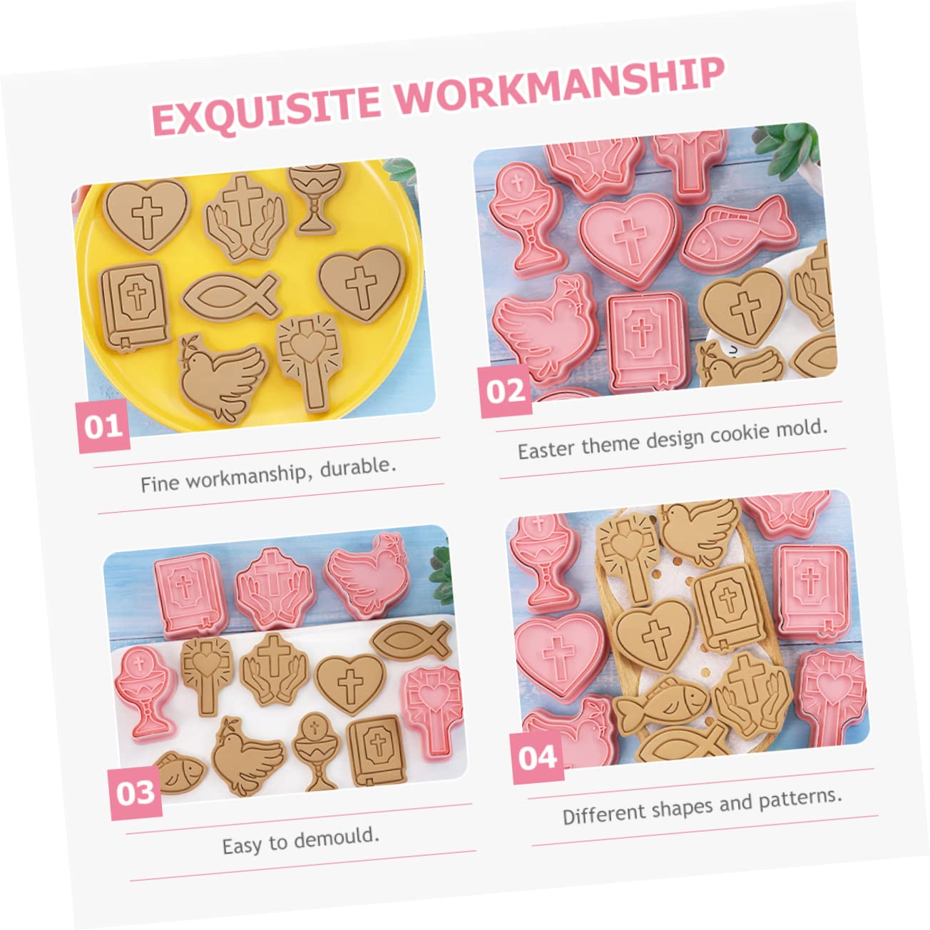 MAGICLULU 5 Ensembles Moule Biscuit Hexagonal Ustensiles De Cuisson Accessoires De Pâtisserie Pour Biscuits Outil De Cuisson De Pâques Fournitures De Pâtisserie Nourriture Pp 8 Pièces * 5