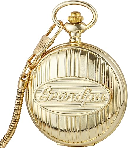 Miniatura 2 de Realpoo Father - Reloj de bolsillo de cuarzo grabado personalizado para papá, abuelo para padre y abuelo, reloj de bolsillo de cuarzo para hombre