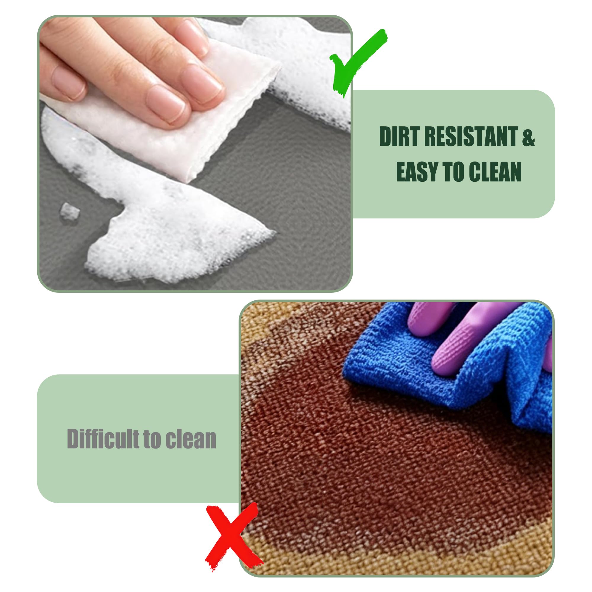 Tapis de Bain Diatomite Antidérapant 115 x 135 cm Super Absorbant Tapis de Bain Antidérapant Facile à Nettoyer pour La Salle de Douche, Baignoire Ou comme, Vert