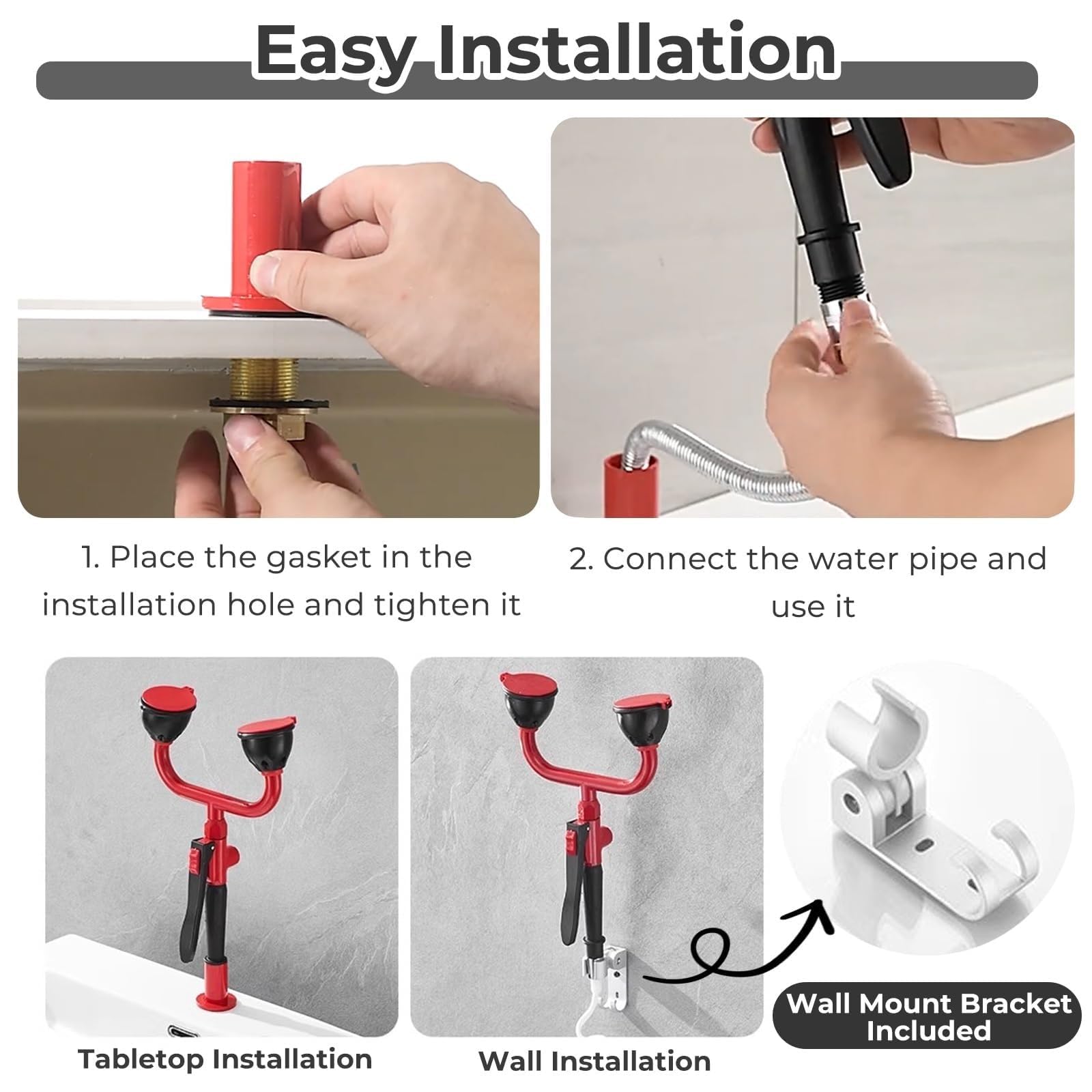 Soporte para Lavaojos PortáTil, Cabezal De PulverizacióN Lavaojos PortáTil para Lugares De Trabajo Peligrosos, Manguera Riego Ajustable para Lavaojos