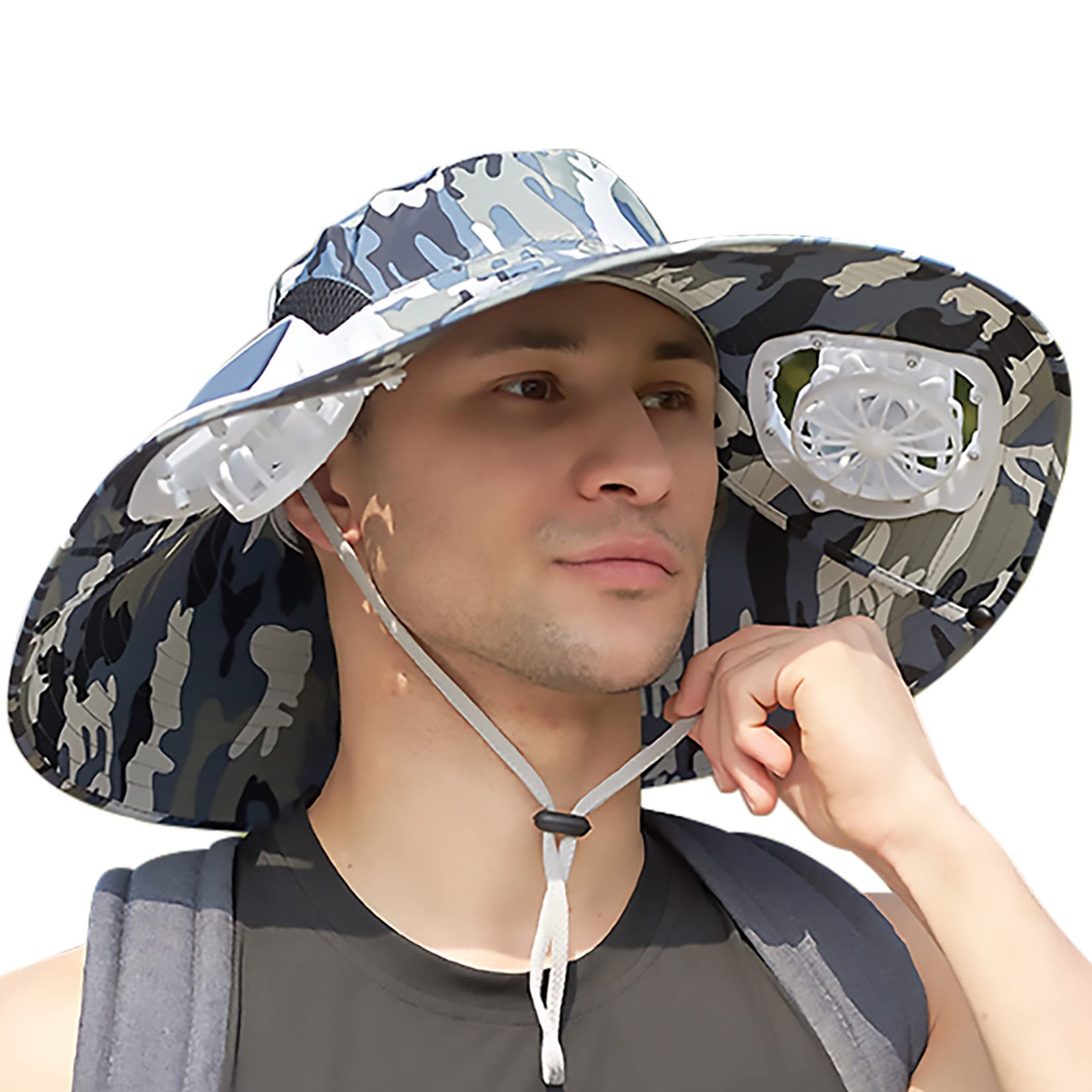 On Top Called Hat With Fans USB Charging Men Sun Hat With Solar
