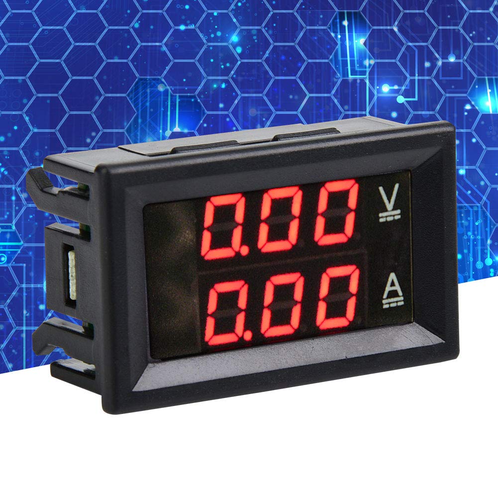3-cyfrowy amperomierz cyfrowy woltomierz DC 0–100 V 50 A / 100 A Woltomierz Amperomierz Wskaźnik Podwójny panel LED Czerwony Niebieski (1)