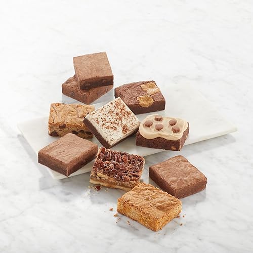 Miniatura 3 de Cheryl's Cookies Caja de regalo de brownie con 10 brownies surtidos, envueltos individualmente, gourmet, dulce de azúcar, caramelo, chocolate y