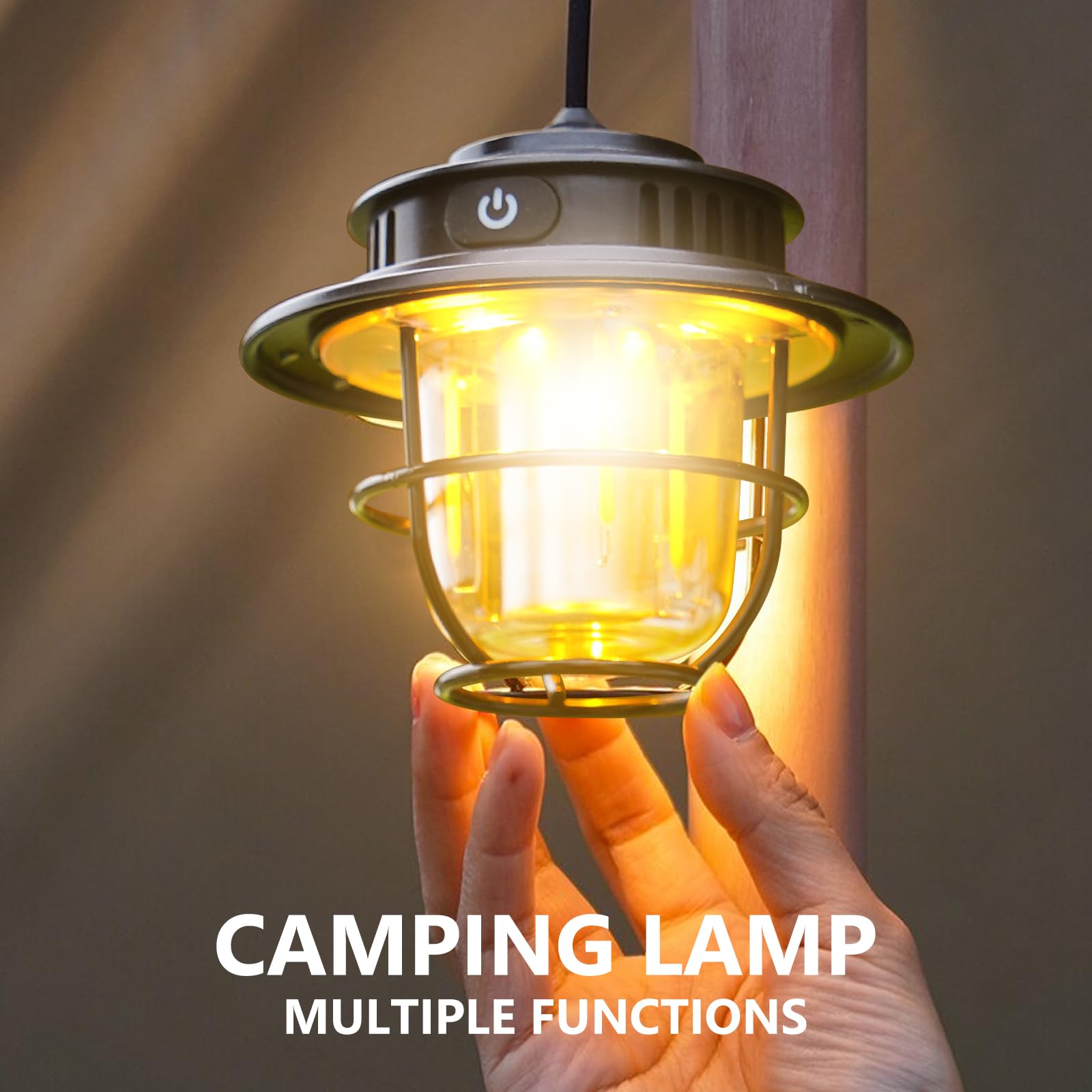 Lampada da campeggio a LED ricaricabile USB: lampada da campeggio portatile con gancio per tenda, escursionismo, pesca, all'aperto e cadute di emergenza, impermeabile IPX4, 4 modalità di