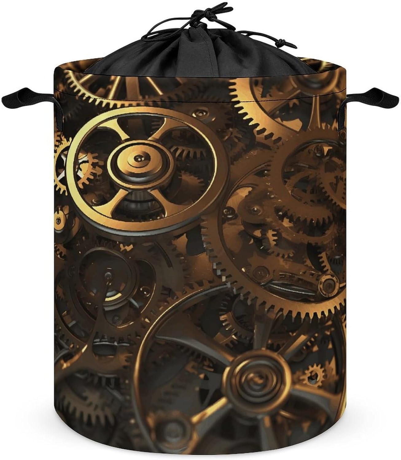 Cool Steampunk Gears Laundry Basket Collapsible Clothes Hamper with Reinforced Handles Large Capacity Waterproof Laundry Bag Freestanding Laundry Hamper for Bedroom Bathroom
