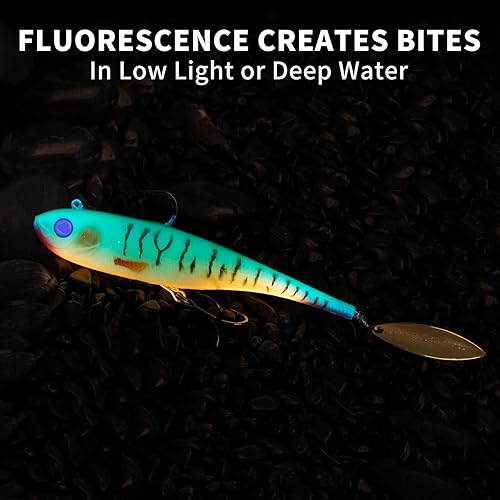 Miniatura 5 de TRUSCEND Easy Catch Pre-Rigged Soft Lures, Unique Vibrating Swim Action and Trembly Sinking Move for More Bites, Amazing Soft Swimbait for Family