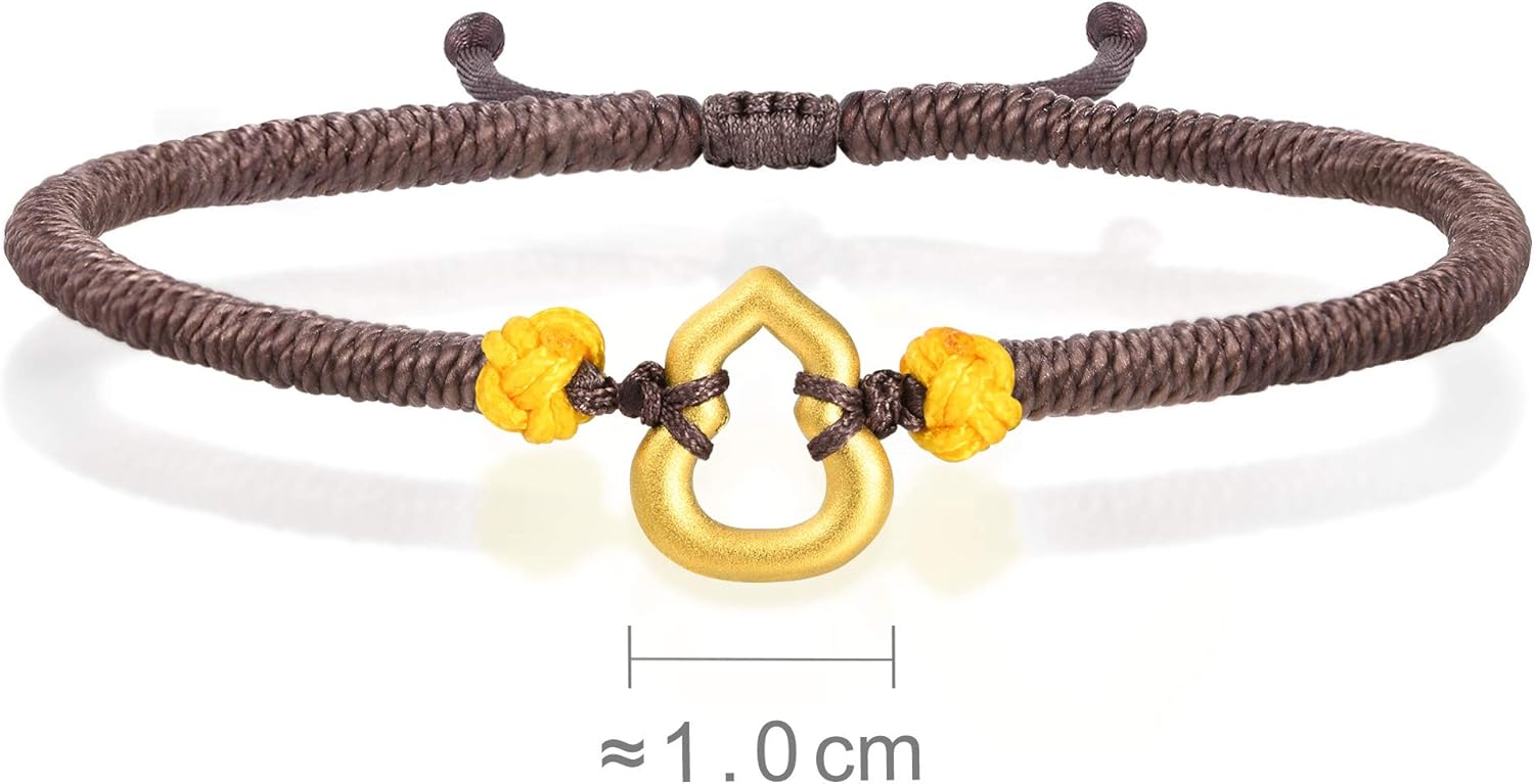 CHOW SANG SANG 999 24K Gold Cultural Blessings Daily Bliss Gourd (Wulu) Auspicious Bracelet for Women 92054B | 8.2", (21 CM)