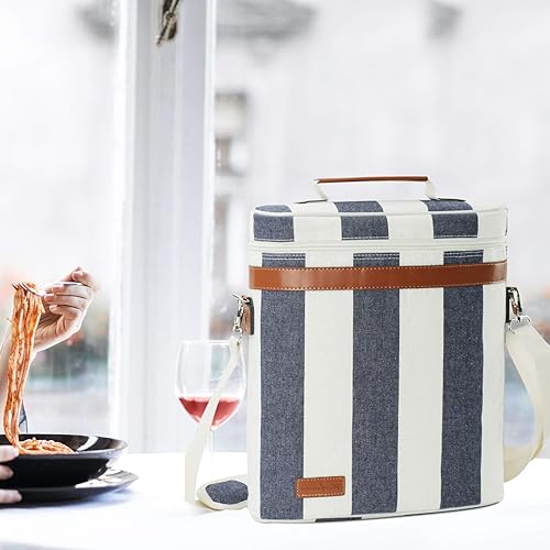 Miniatura 30 de ZORMY Bolsa de vino aislada para una sola botella, 1 botella de vino bolsa acolchada enfriador de vino perfecto para amantes del vino o regalo