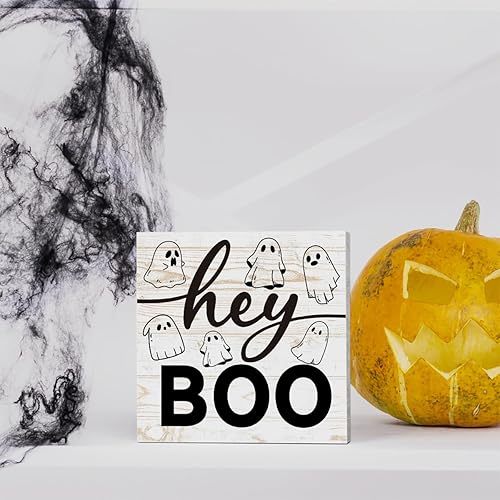 Miniatura 9 de Letrero de madera rústico con diseño de bruja y araña, para Halloween, bonito letrero de otoño, decoración de casa de campo, caja de madera, placa