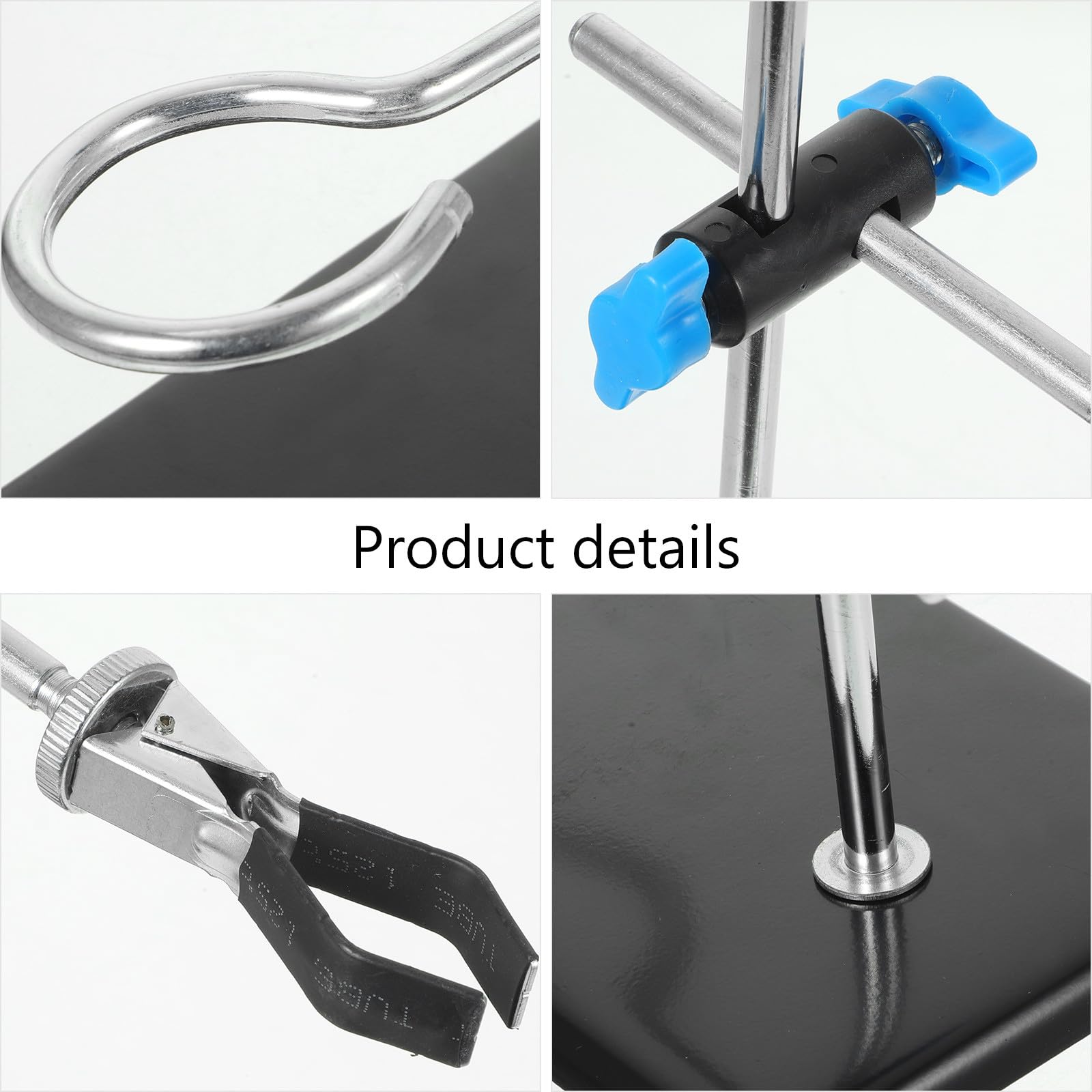Zerodeko Support de Laboratoire Portable en Métal Noir Plusieurs styles Mini Trépied Robuste Base Carrée Facile à Ranger Plusieurs styles pour Expériences Chimiques sur Table