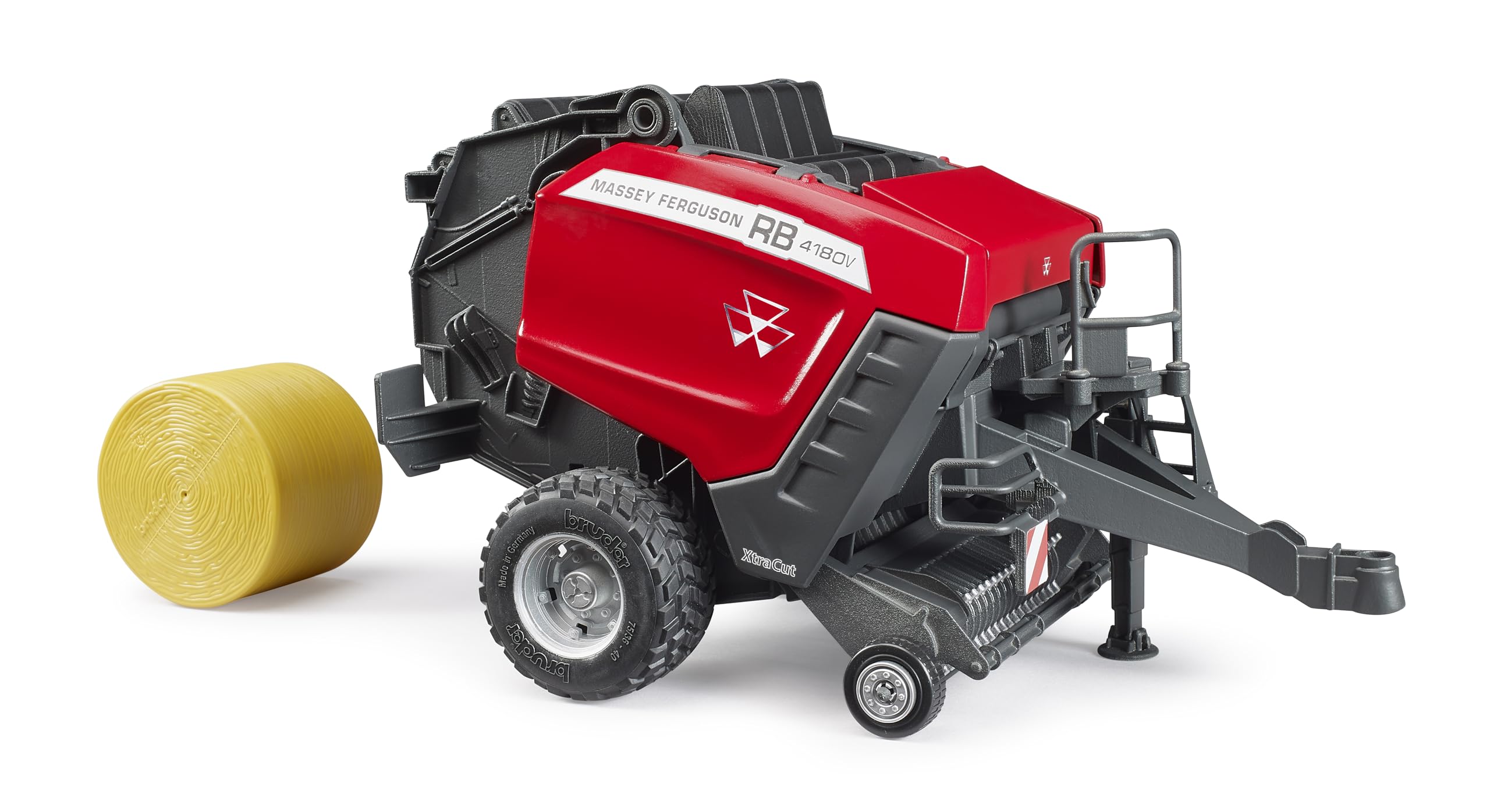 bruder 02039 - Massey Ferguson pressa per balle rotonde RB 4180 V - pressa per balle, mietitrice, fattoria, trattore, balle di paglia