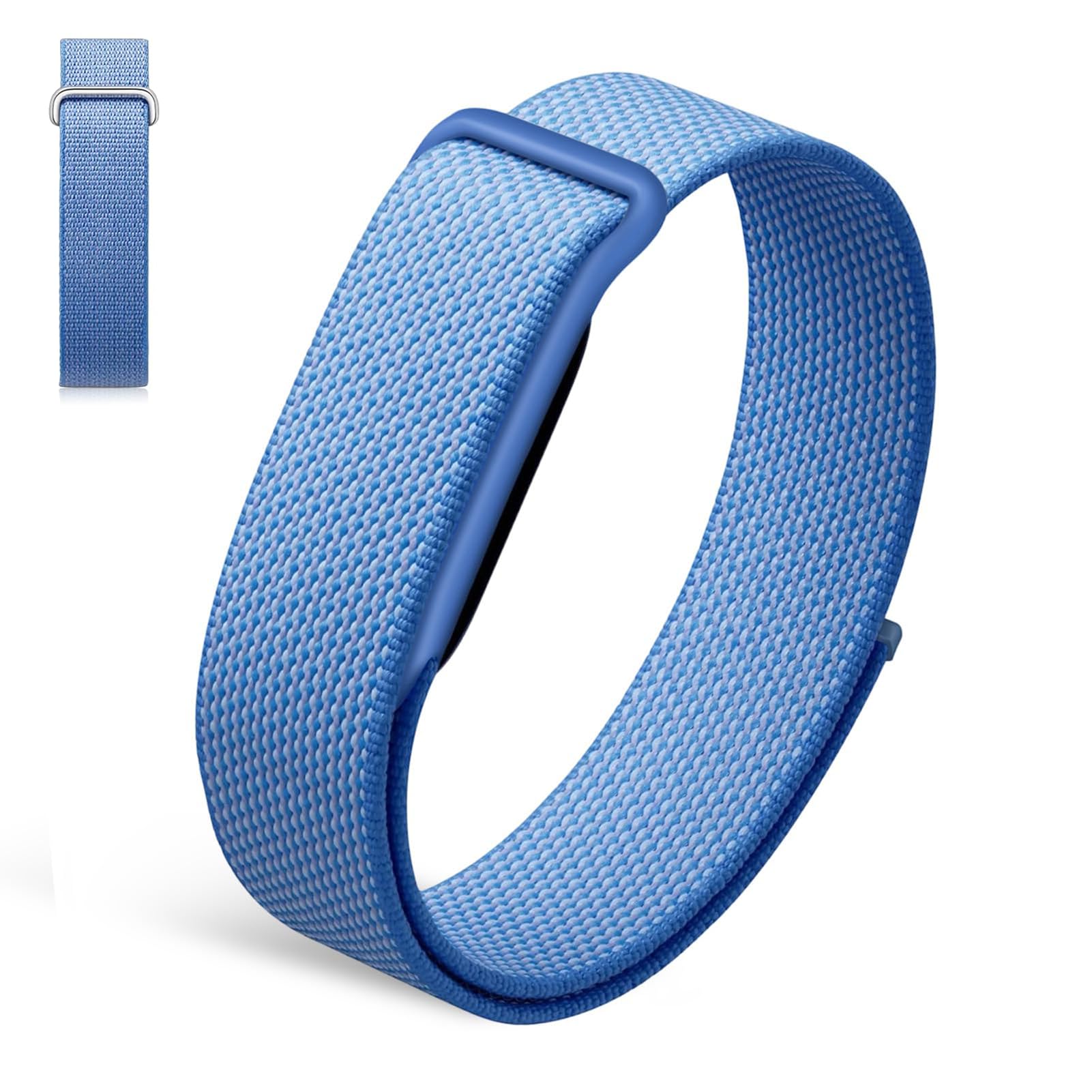 Aortom Nylon Band Compatible for Google Fitbit Air, Breathable Braided Sport Loop Replacement Strap with Stainless Steel Buckle, Soft Adjustable Woven Wristband for Women Men, Non-Original (Blue)