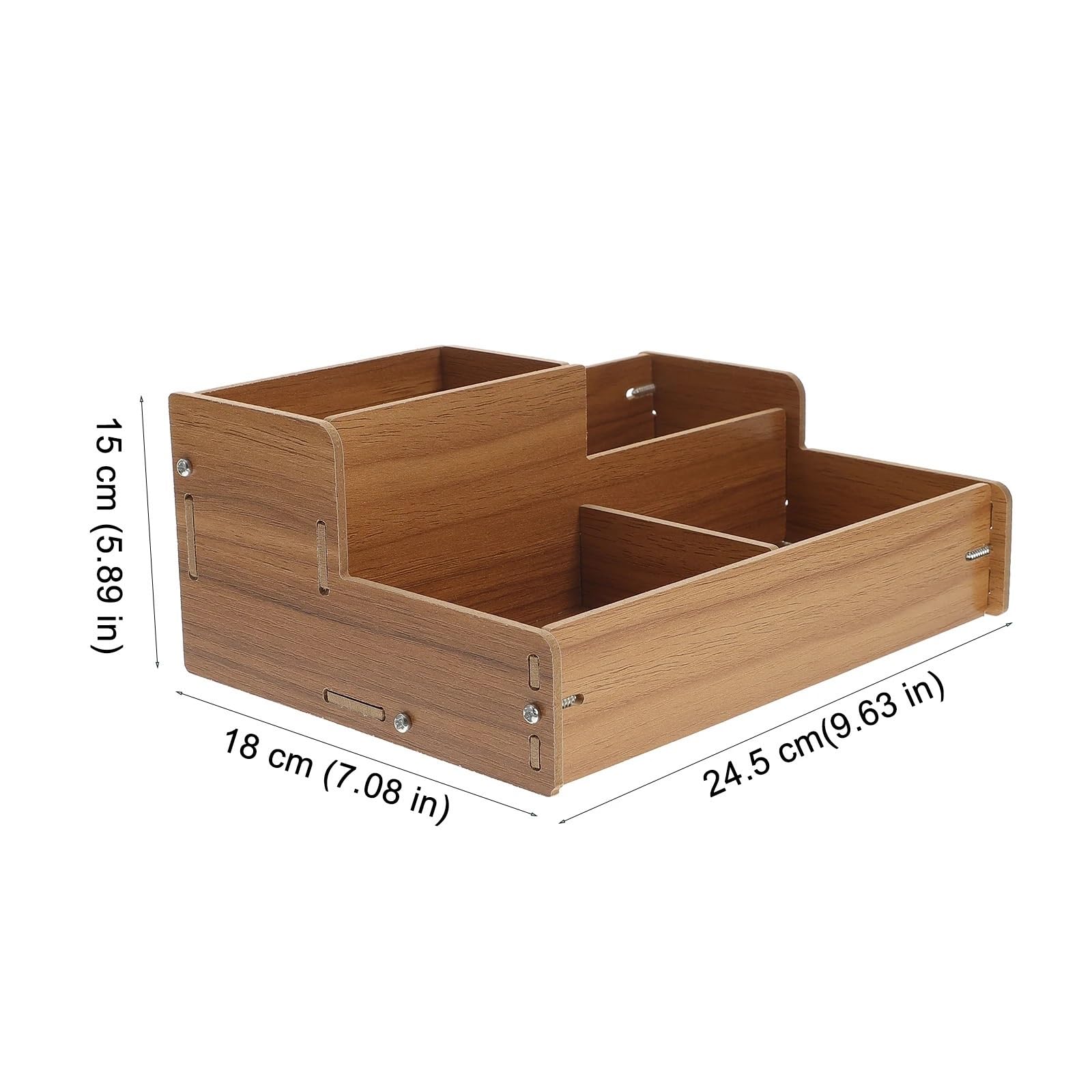 Stifthalter für den Schreibtisch, Schreibtisch-Stifthalter aus Holz, Organizer, Schreibwarenbox, Hellbraun, 24,5 x 15 18 cm