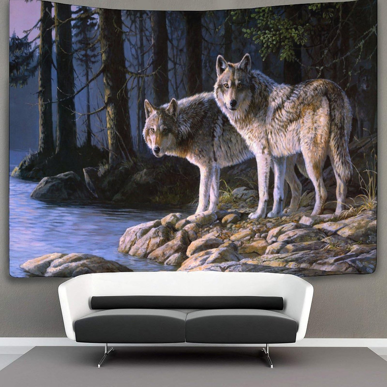 kaiyun Majestic Wolves Tapestry,Animal Wall Art Aesthetic Home Decoration for Living Room Dorm 180cmx230cm