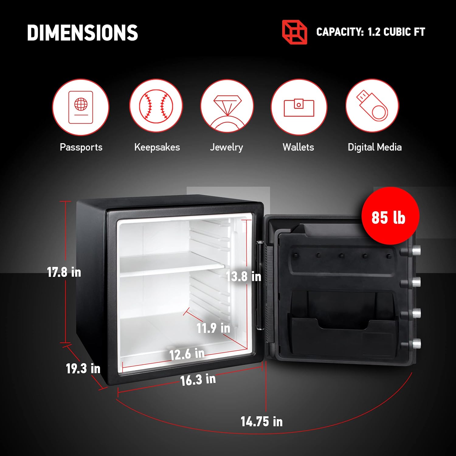 SentrySafe SFW123CS dimensions diagram