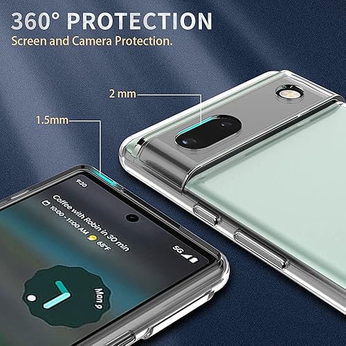 Miniatura 4 de Bokoo Funda transparente para Google Pixel 6a Funda protectora de silicona de poliuretano termoplástico transparente suave y delgada para Google