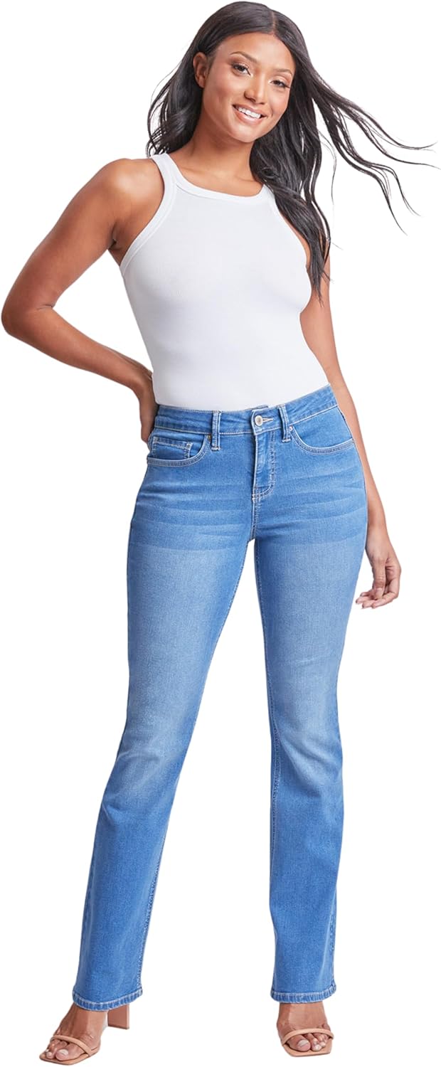 Royalty for Me Womens Royalty for Me Women's Sustainable High Rise Flap Pocket Bootcut Jeans - Image 4