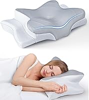Cozyplayer Cooling Memory Foam Neck Pillow - Adjustable Ergonomic Contour for Pain Relief, Side Back Stomach Sleepers