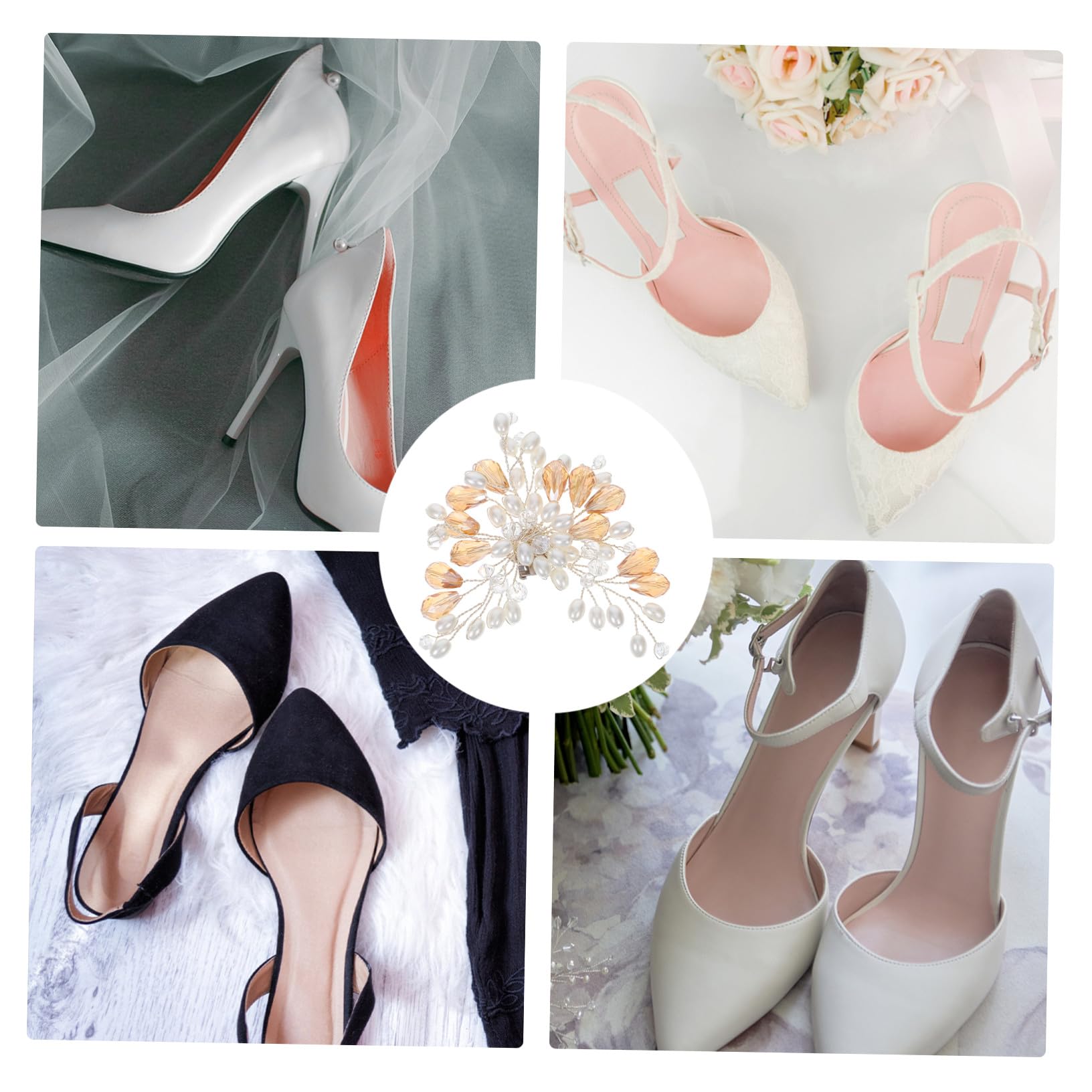2 Paia Clips Per Scarpe Sposa Con Perle E Decorazioni Rimovibili Per Tacchi Elevati Accessori Eleganti Per Scarpe Da Cerimonia