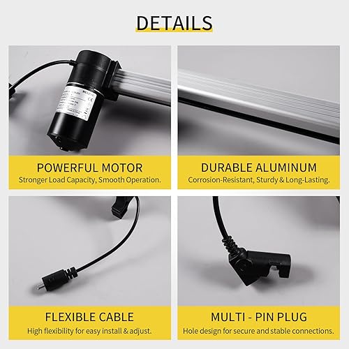 Miniatura 5 de Mulin Power - Motor reclinable de repuesto con cable, modelo ML18-005, actuador lineal para sofá, silla elevadora, sofá, asiento de masaje (para