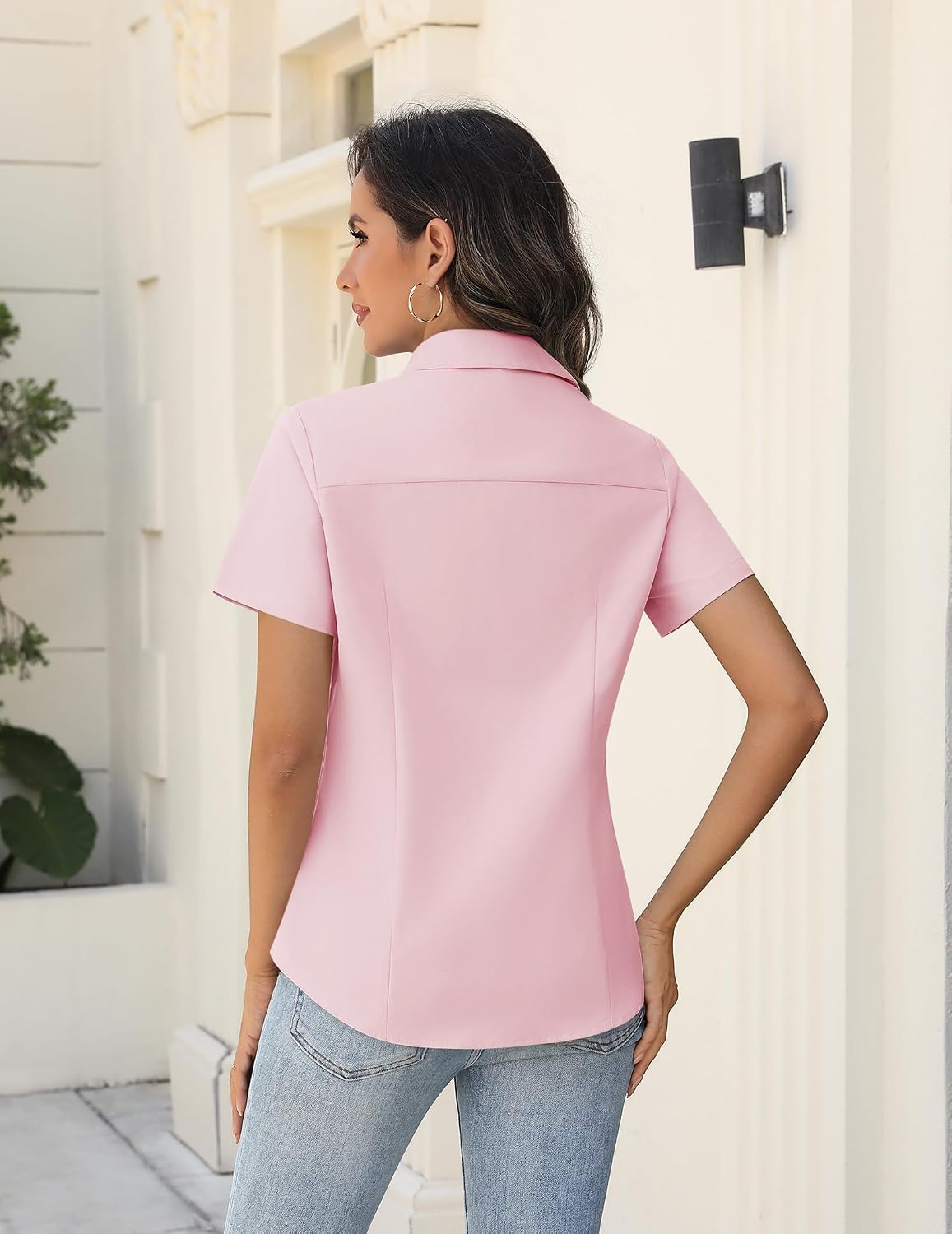Zeagoo Women's Button Down Shirts Short Sleeve Dress Shirts Business Tops image 5