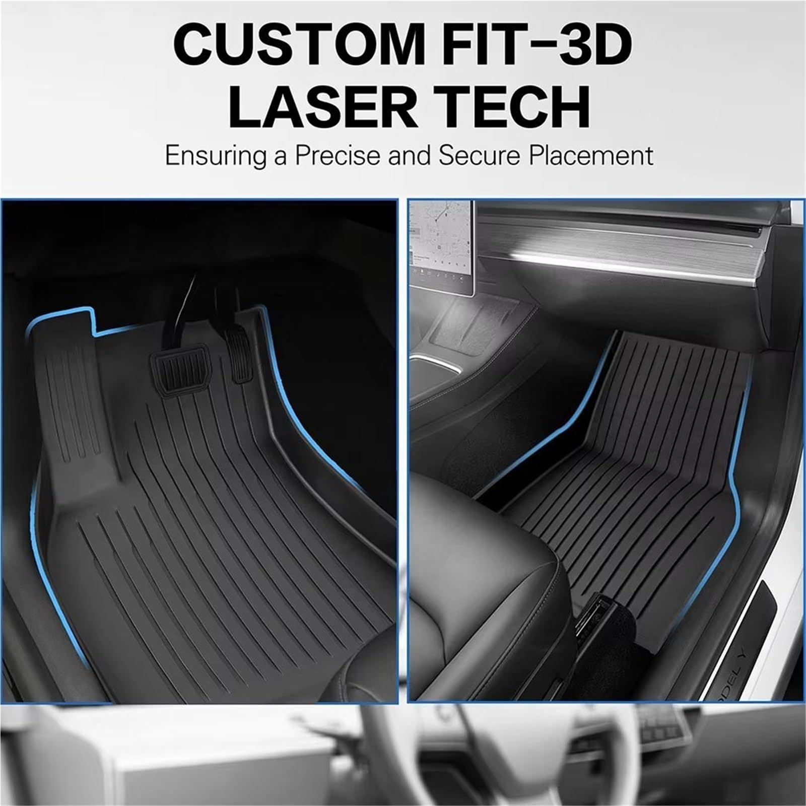 Moquette Tappetino Auto Per Il 2025 Per Tesla Per Model Y Per Juniper Per Launch Tappetino Bagagliaio TPE Tutte Stagioni, Imbottitura Schienale(MY-SN-3PCS)