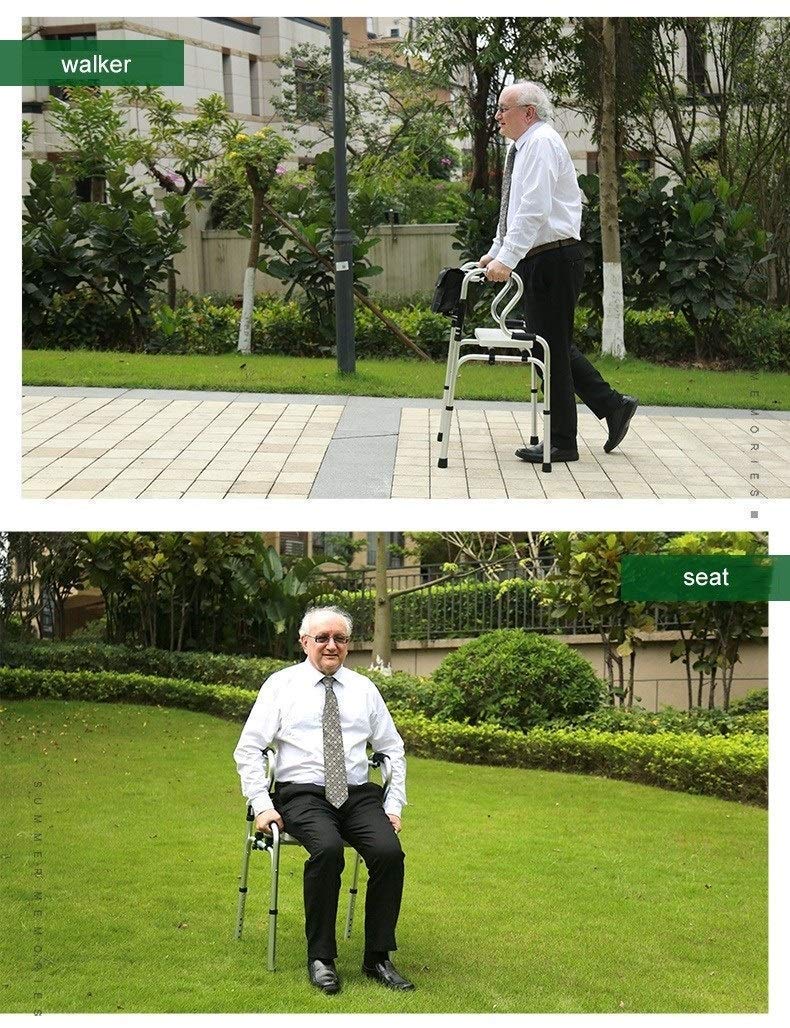 Andador, andadores pesados para personas mayores, andador vertical plegable de tamaño grande, en casa exterior interior, adultos mayores personas altas mujeres Todo está bien (sin ruedas)