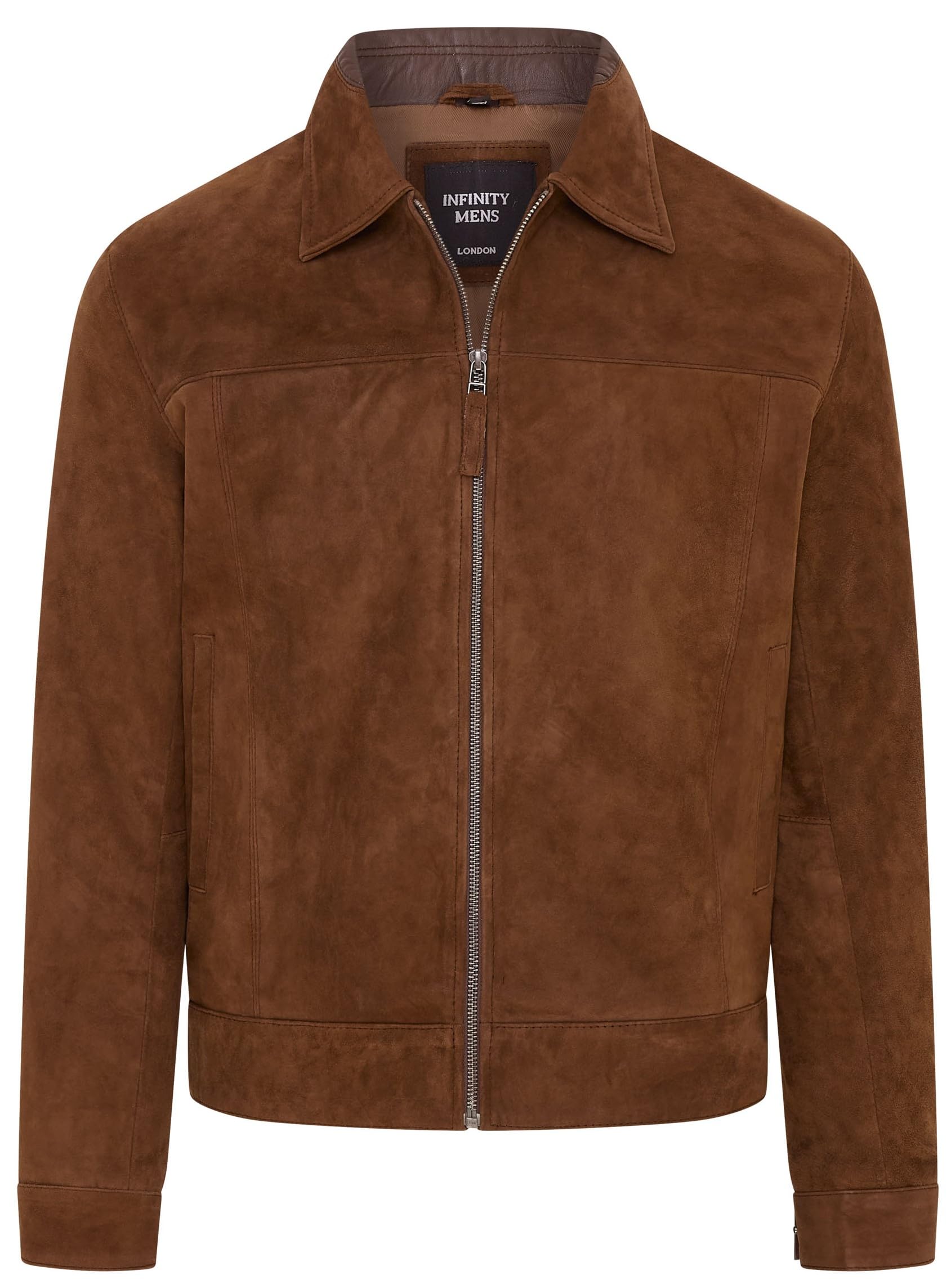 Infinity Leather Goat Suede Harrington Jacket