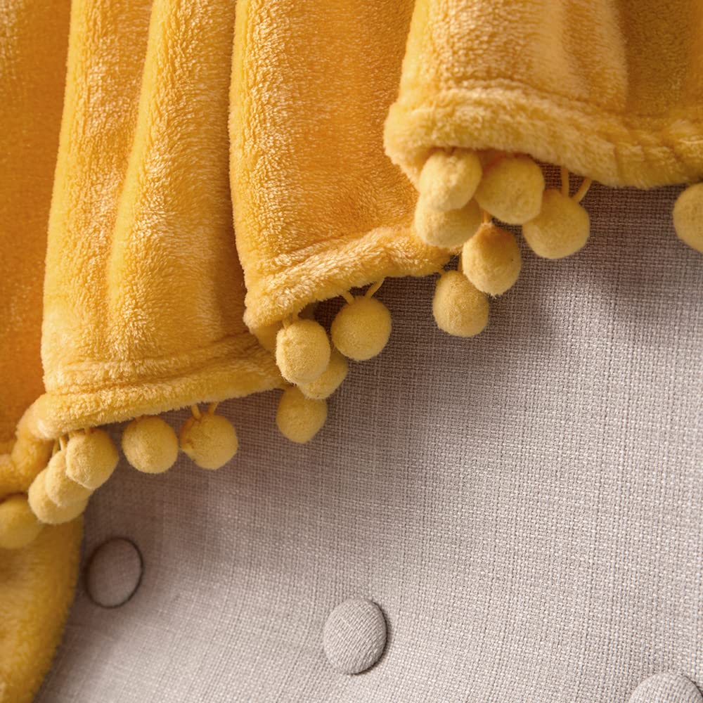 Coperta Pile Singolo 125x150 Cm - Morbida, Calda Con Pompon, Per Divano, Letto E Ufficio - Foto 2