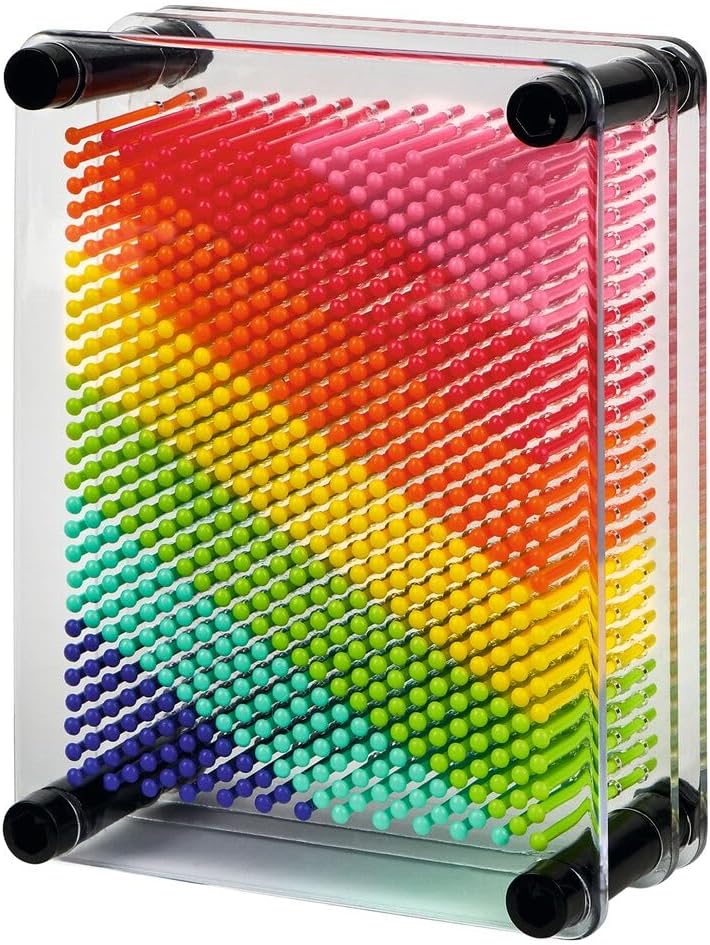 moses. 3D Nail Pictures Rainbow Pin Art, Kids Nail Chart in Rainbow Colors, Retro Set with Plastic Nails, Includes Flash and Star Stencils for Stunning Sculptures