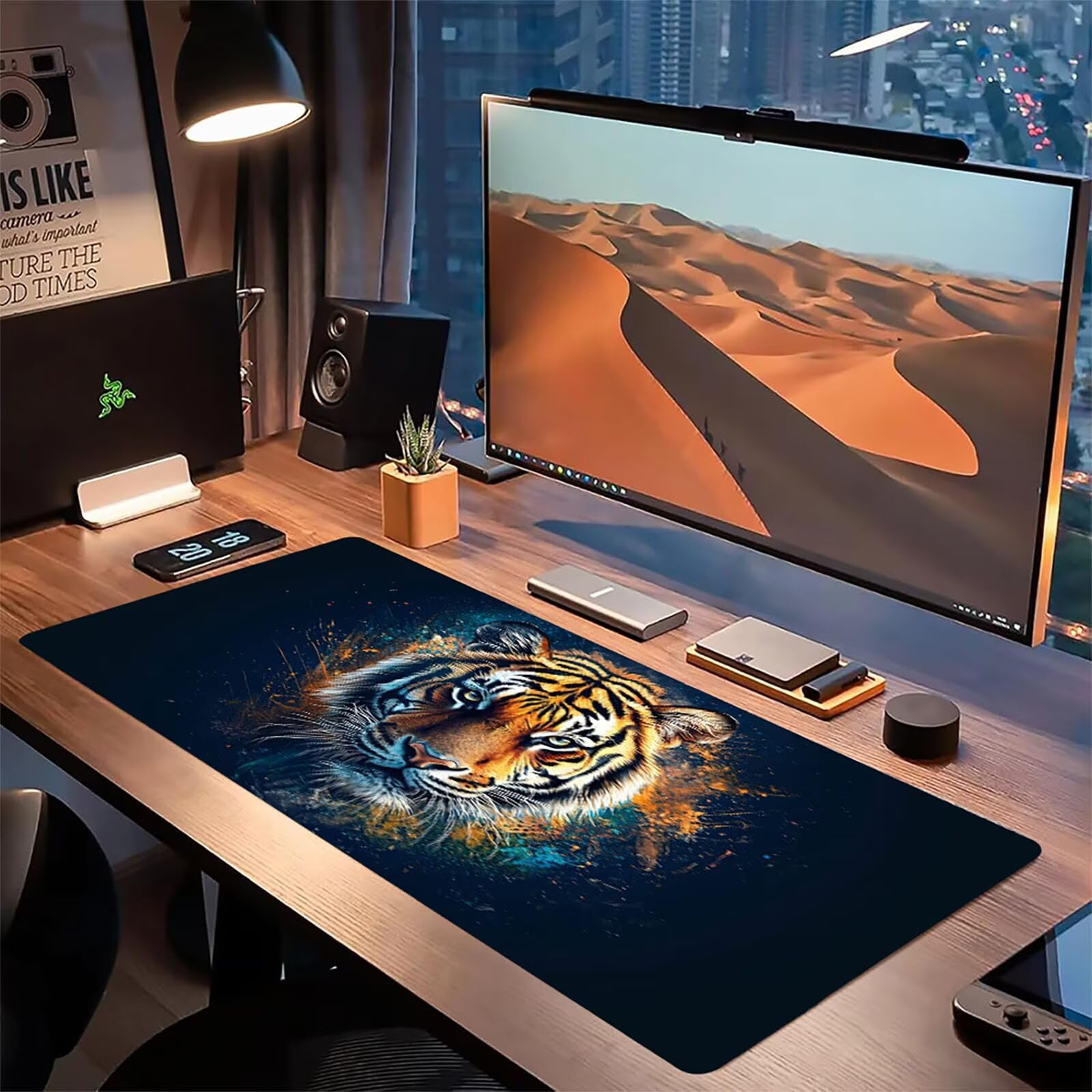 Podkładka pod mysz zwierzęcą matowa, podkładka pod mysz do gier XXL 1200 x 600 x 5 mm, podkładka na biurko dla graczy, bardzo duża bezszwowa mata na stół dla graczy, antypoślizgowa podstawa,
