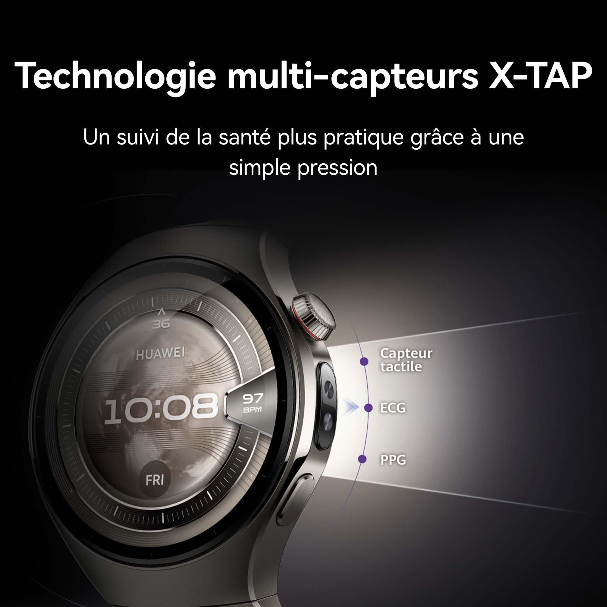 HUAWEI Watch 5 46mm Montre connectée, Garantie prolongée de 6 Mois, Marron | Technologie X-Tap à détection Multiple, Votre santé en Un Coup d'œil, eSIM, ECG,Smart Gestures, pour Android et iOS
