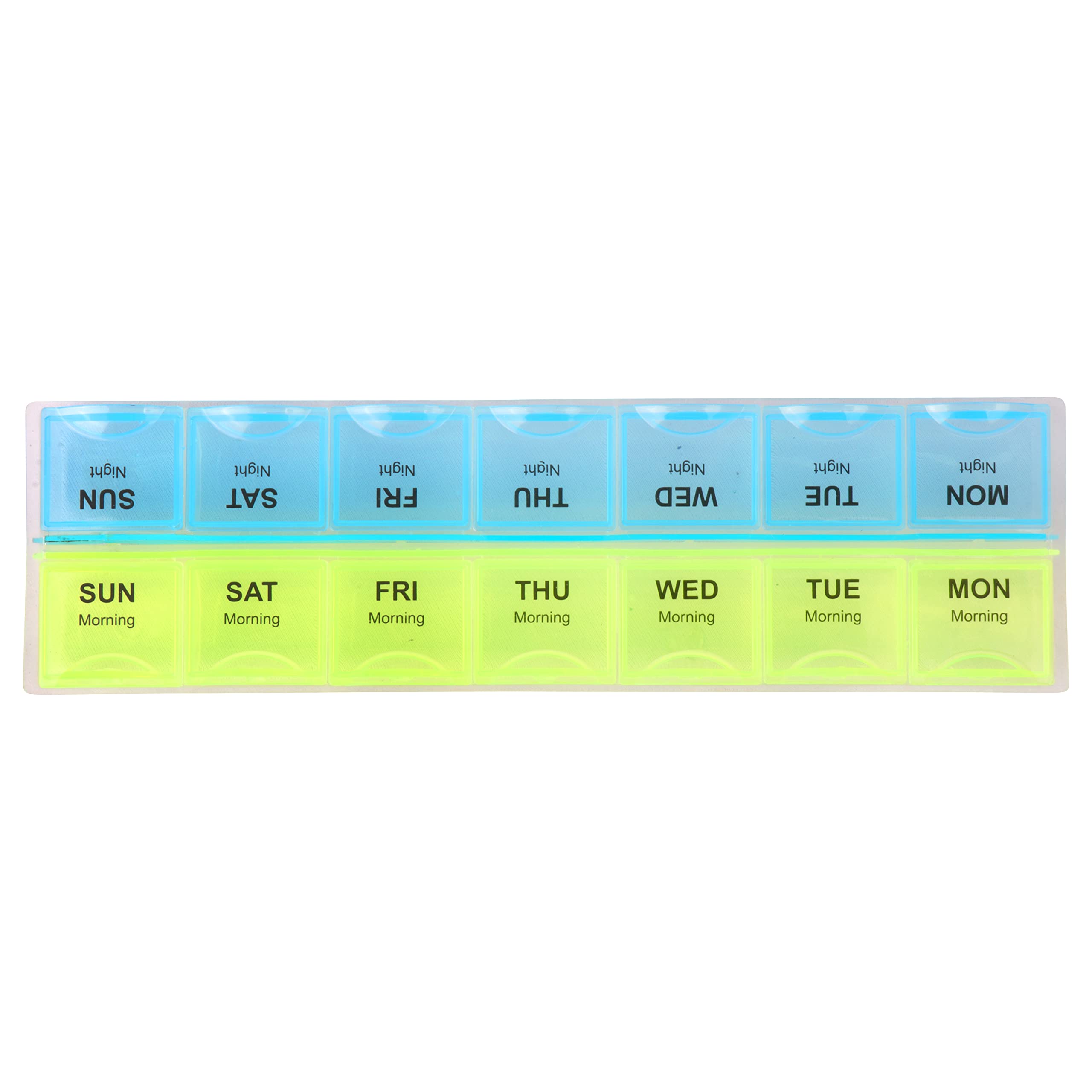 Jinpri Weekly Pill Organizer 2 Times A Day 7 Day Pill Box Holder Large Daily Medicine Organizer Travel Pill Case Pill Container (7 Day 2 Times) (Small)